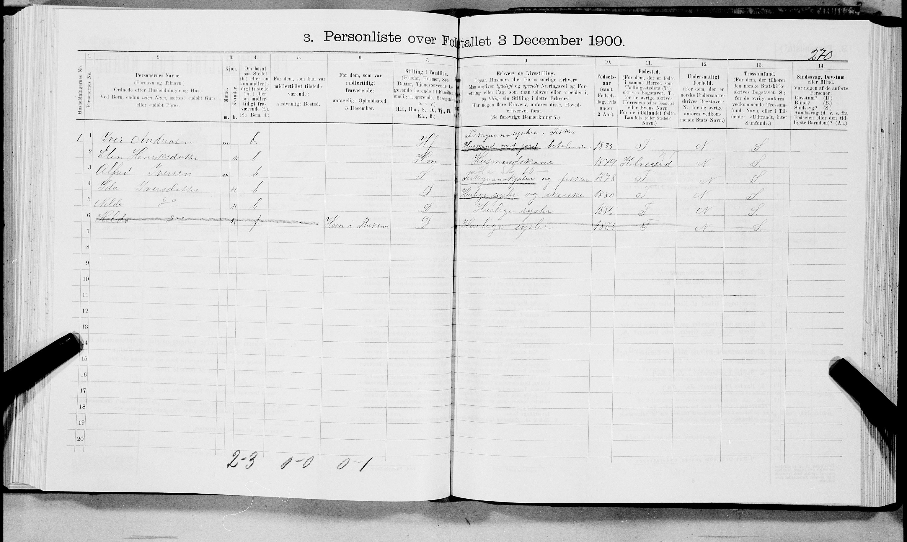 SAT, 1900 census for Buksnes, 1900, p. 295