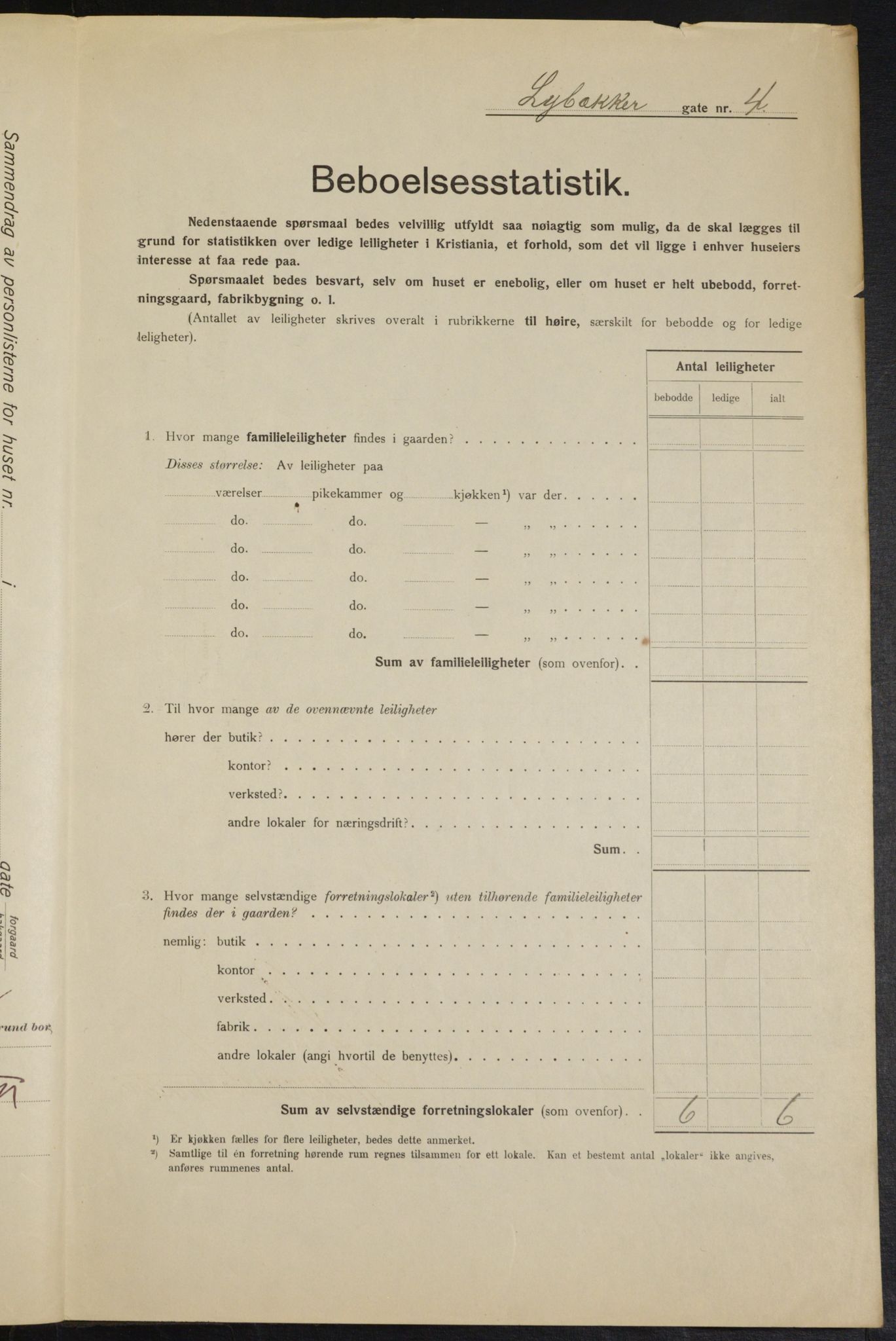 OBA, Municipal Census 1915 for Kristiania, 1915, p. 57820