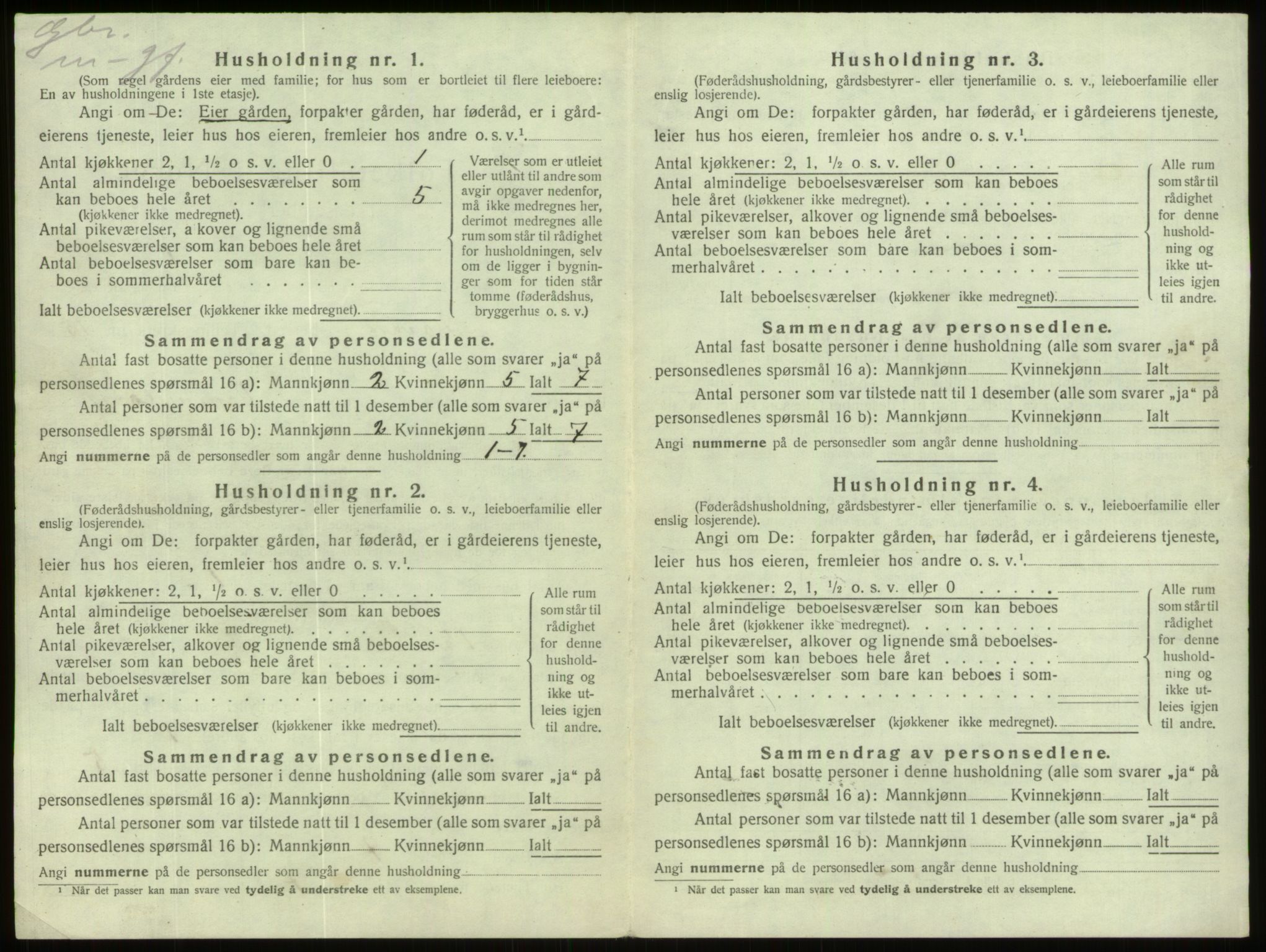 SAB, 1920 census for Davik, 1920, p. 951