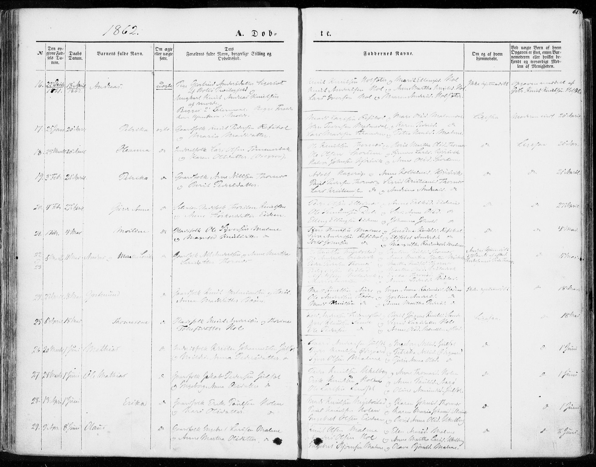 Ministerialprotokoller, klokkerbøker og fødselsregistre - Møre og Romsdal, AV/SAT-A-1454/565/L0748: Parish register (official) no. 565A02, 1845-1872, p. 61