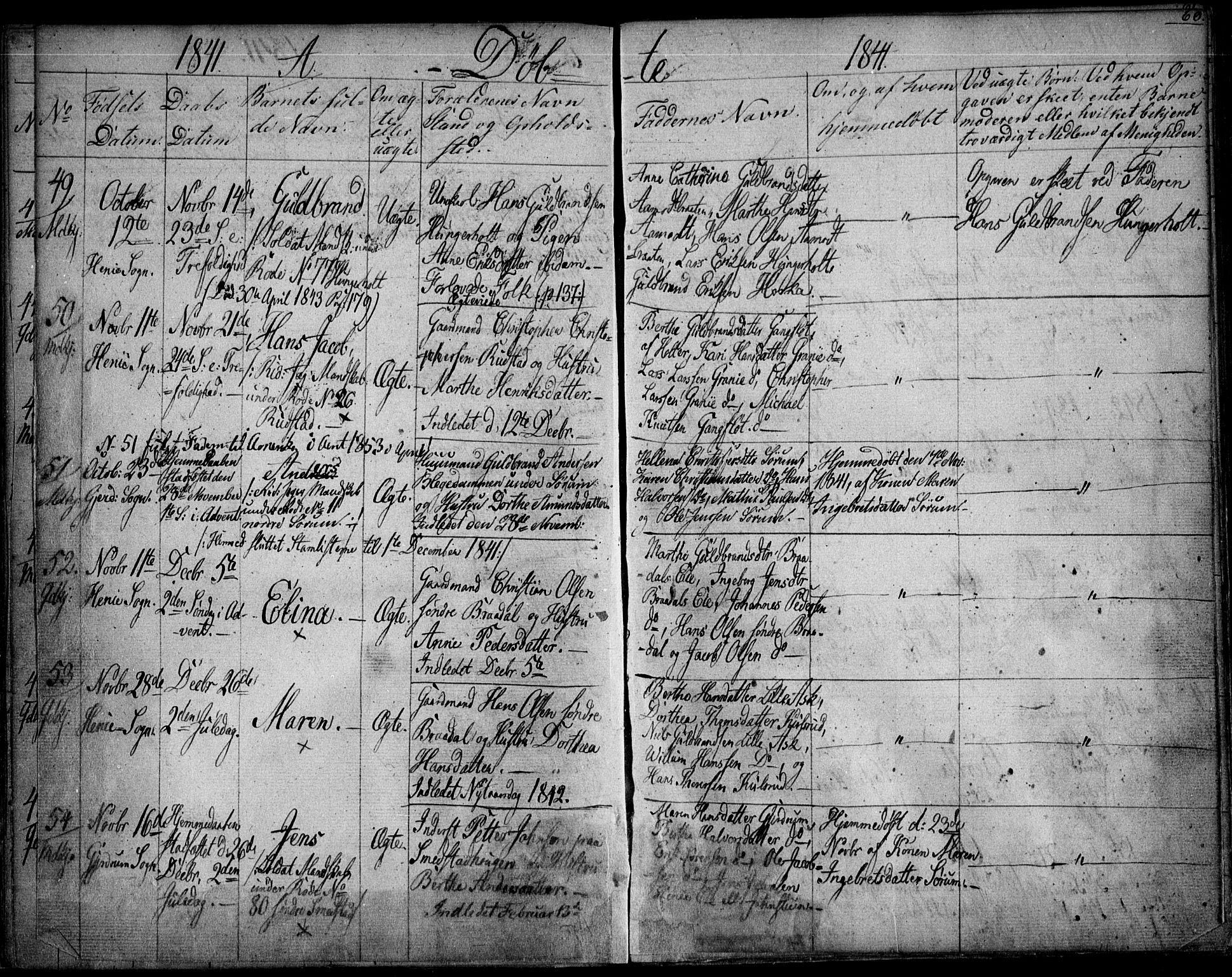 Gjerdrum prestekontor Kirkebøker, SAO/A-10412b/F/Fa/L0005: Parish register (official) no. I 5, 1835-1845, p. 60