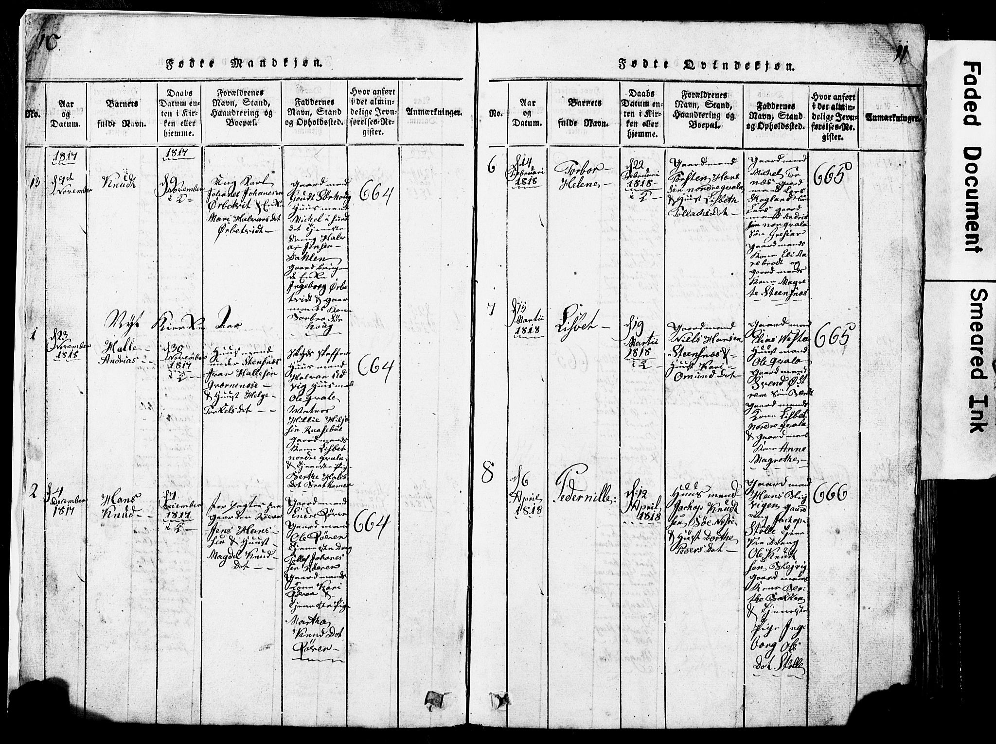 Torvastad sokneprestkontor, SAST/A -101857/H/Ha/Hab/L0002: Parish register (copy) no. B 2, 1817-1834, p. 10-11