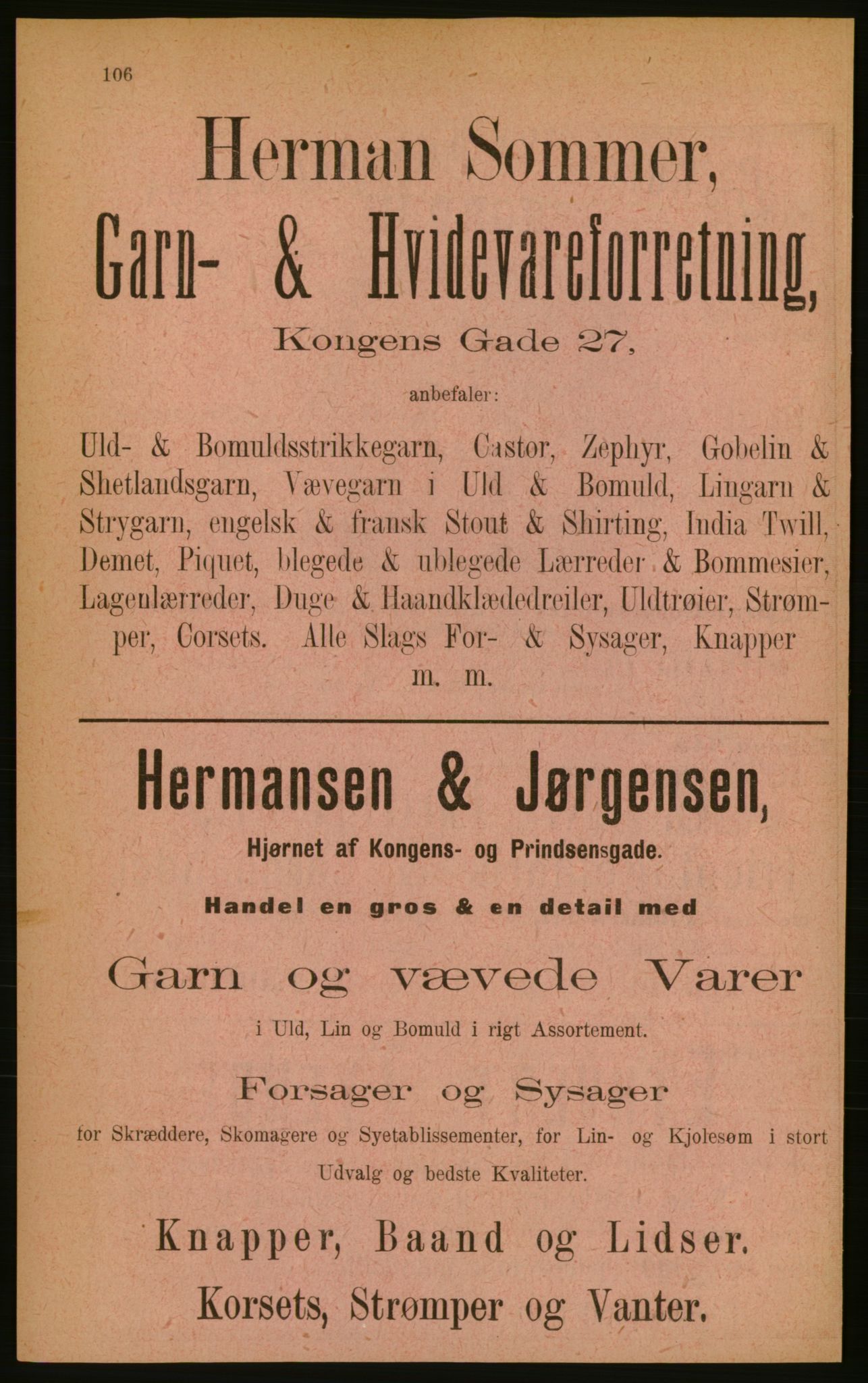 Kristiania/Oslo adressebok, PUBL/-, 1889, p. 106