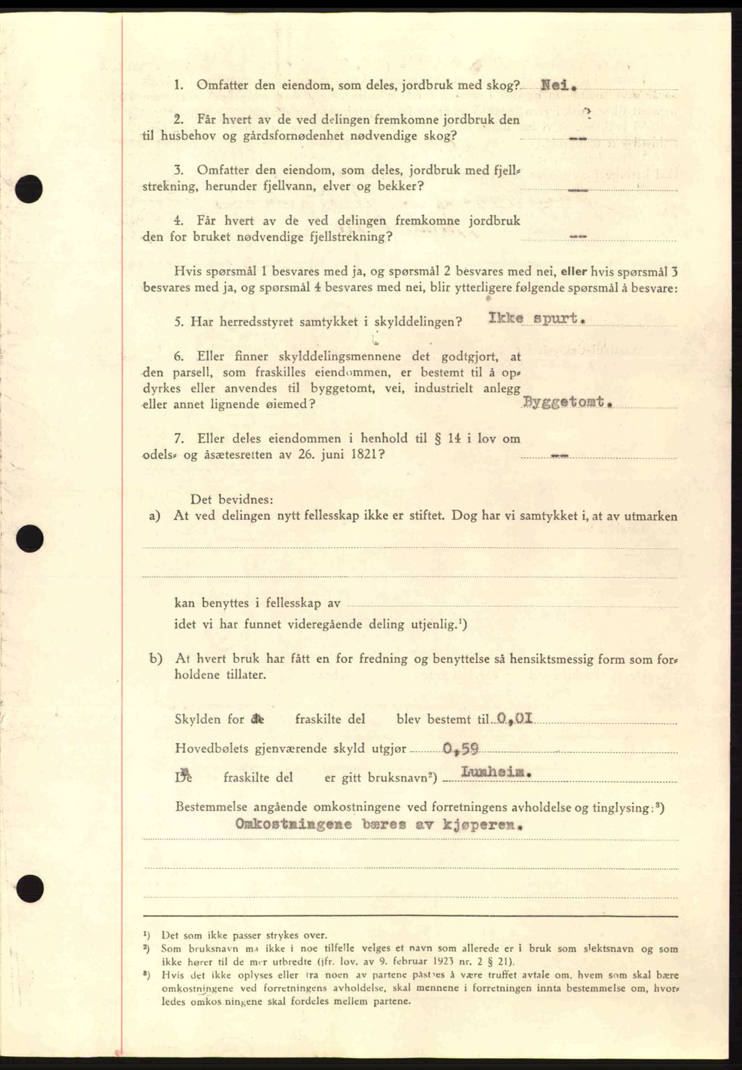 Nordmøre sorenskriveri, AV/SAT-A-4132/1/2/2Ca: Mortgage book no. A97, 1944-1944, Diary no: : 464/1944