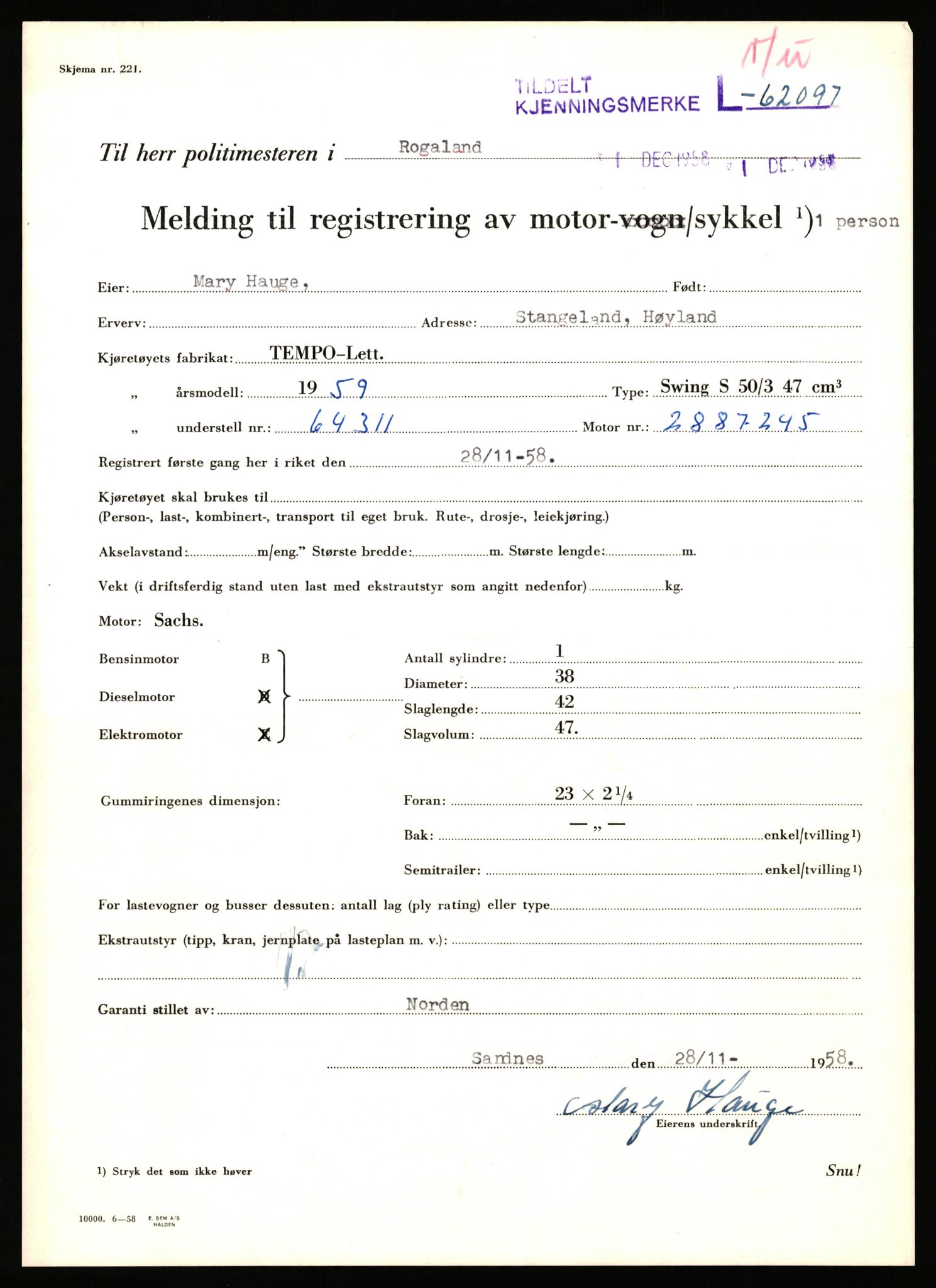 Stavanger trafikkstasjon, SAST/A-101942/0/F/L0062: L-62000 - L-62699, 1930-1971, p. 337