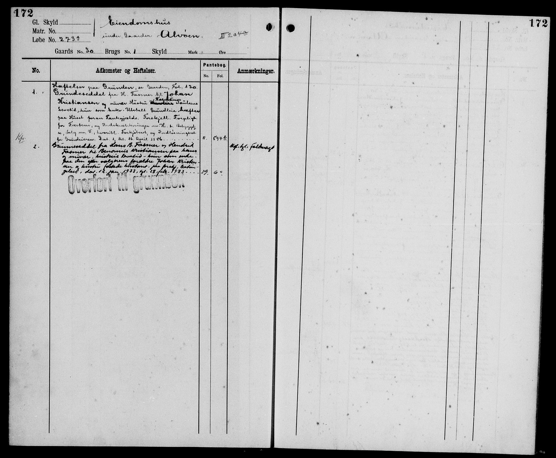 Midhordland sorenskriveri, AV/SAB-A-3001/1/G/Ga/Gab/L0106: Mortgage register no. II.A.b.106, p. 172