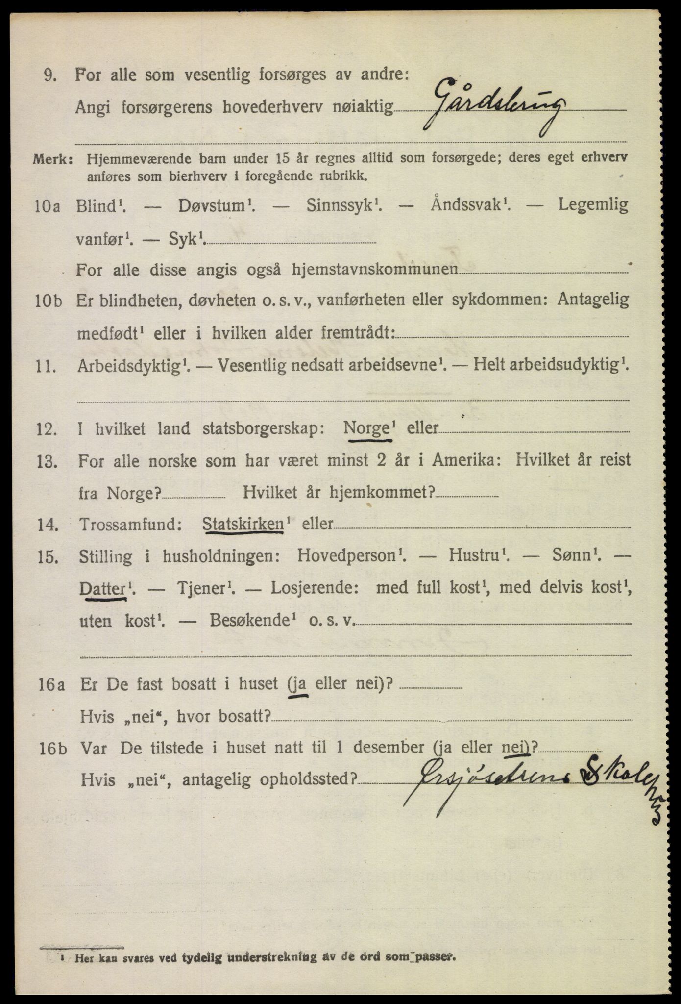 SAH, 1920 census for Trysil, 1920, p. 6870