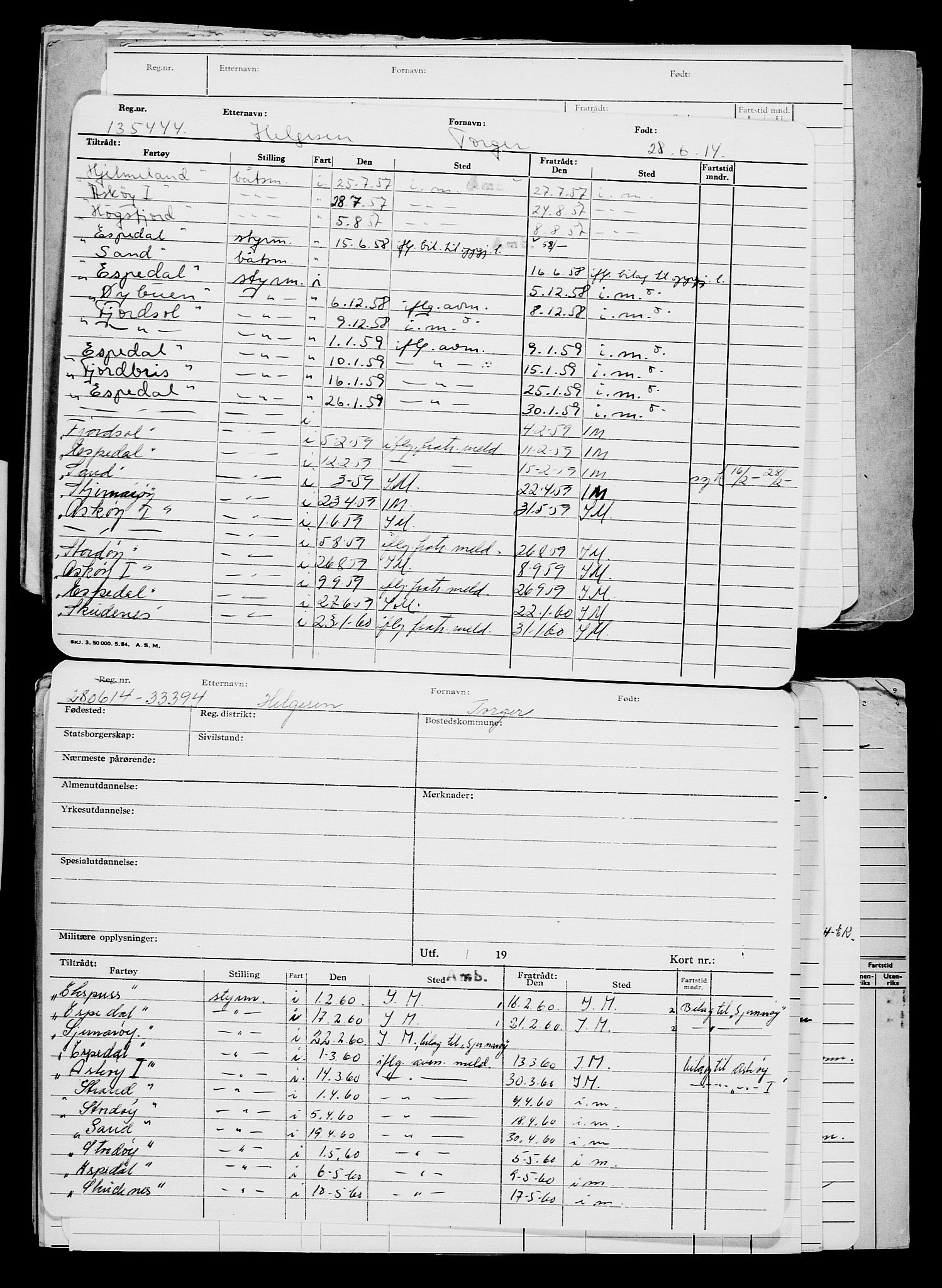 Direktoratet for sjømenn, AV/RA-S-3545/G/Gb/L0122: Hovedkort, 1914, p. 154