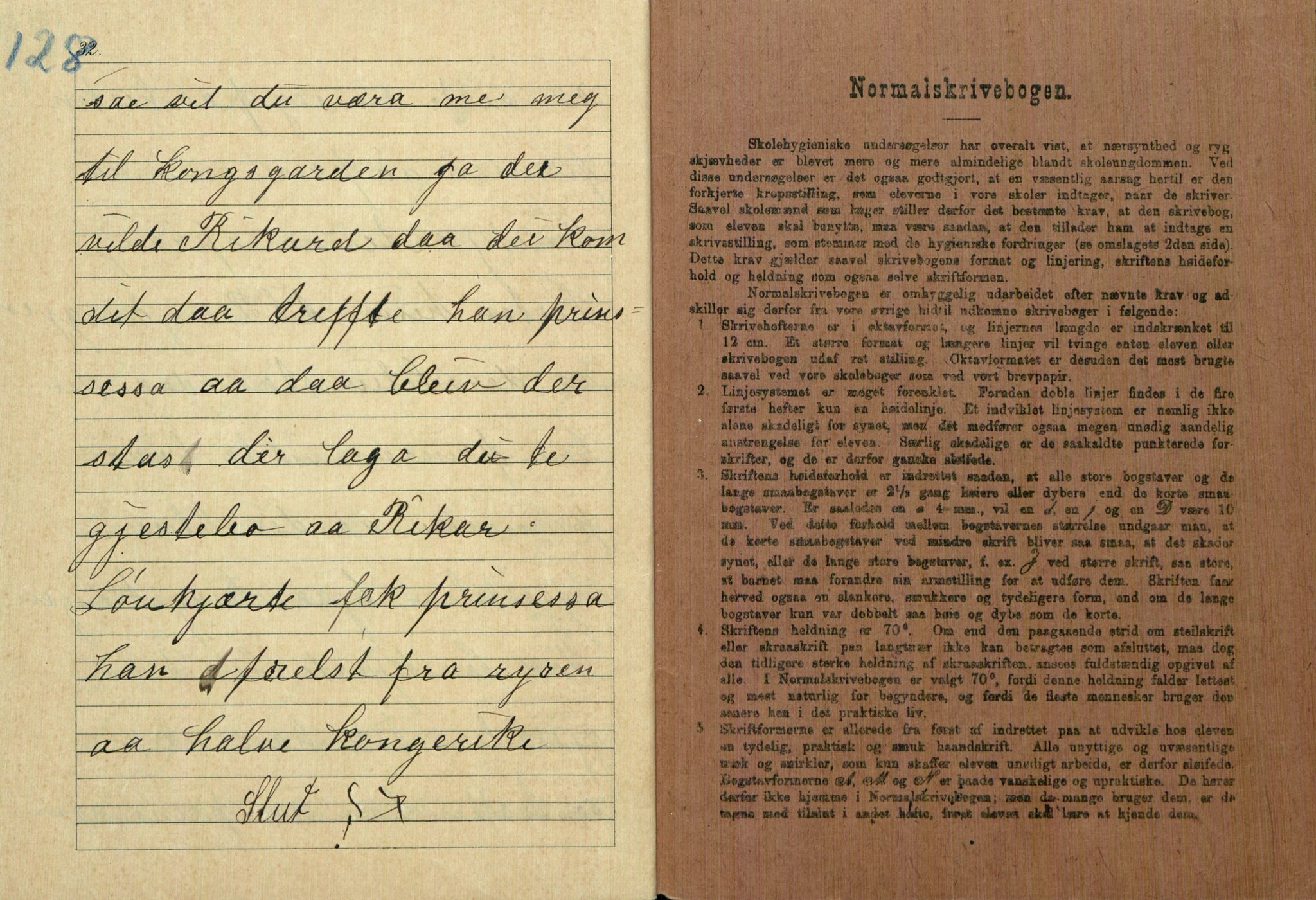 Rikard Berge, TEMU/TGM-A-1003/F/L0005/0027: 160-200 / 185 Eventyroppskrifter nedksrivne av Taunei Hegtveidt. Den fattige Henrik, eventyr, p. 128