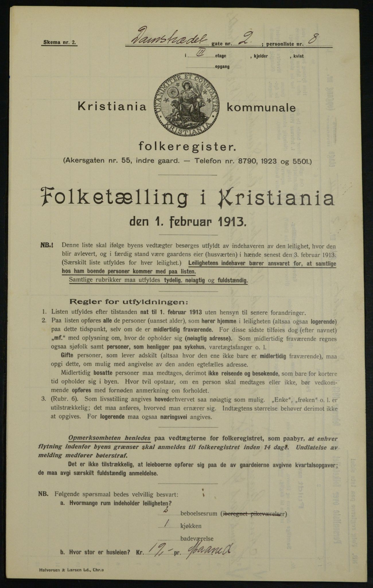 OBA, Municipal Census 1913 for Kristiania, 1913, p. 14430