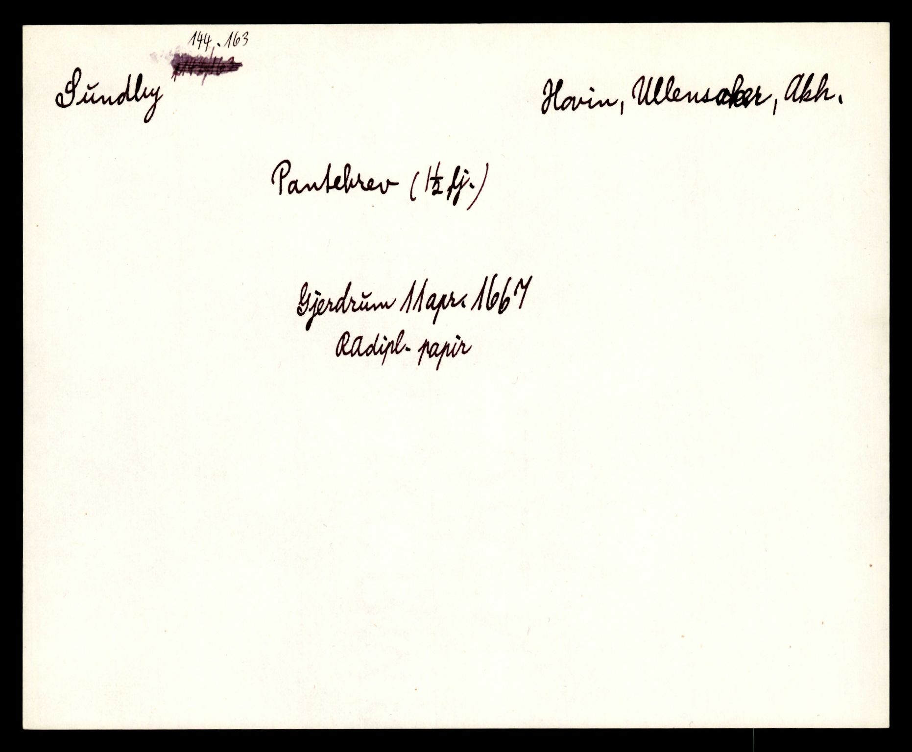 Riksarkivets diplomsamling, AV/RA-EA-5965/F35/F35e/L0006: Registreringssedler Akershus 2, 1400-1700, p. 651