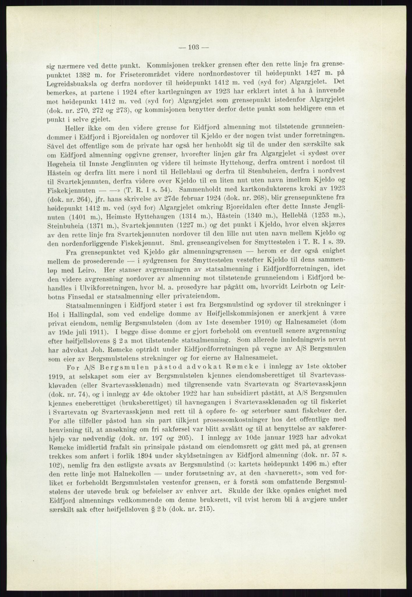 Høyfjellskommisjonen, AV/RA-S-1546/X/Xa/L0001: Nr. 1-33, 1909-1953, p. 709