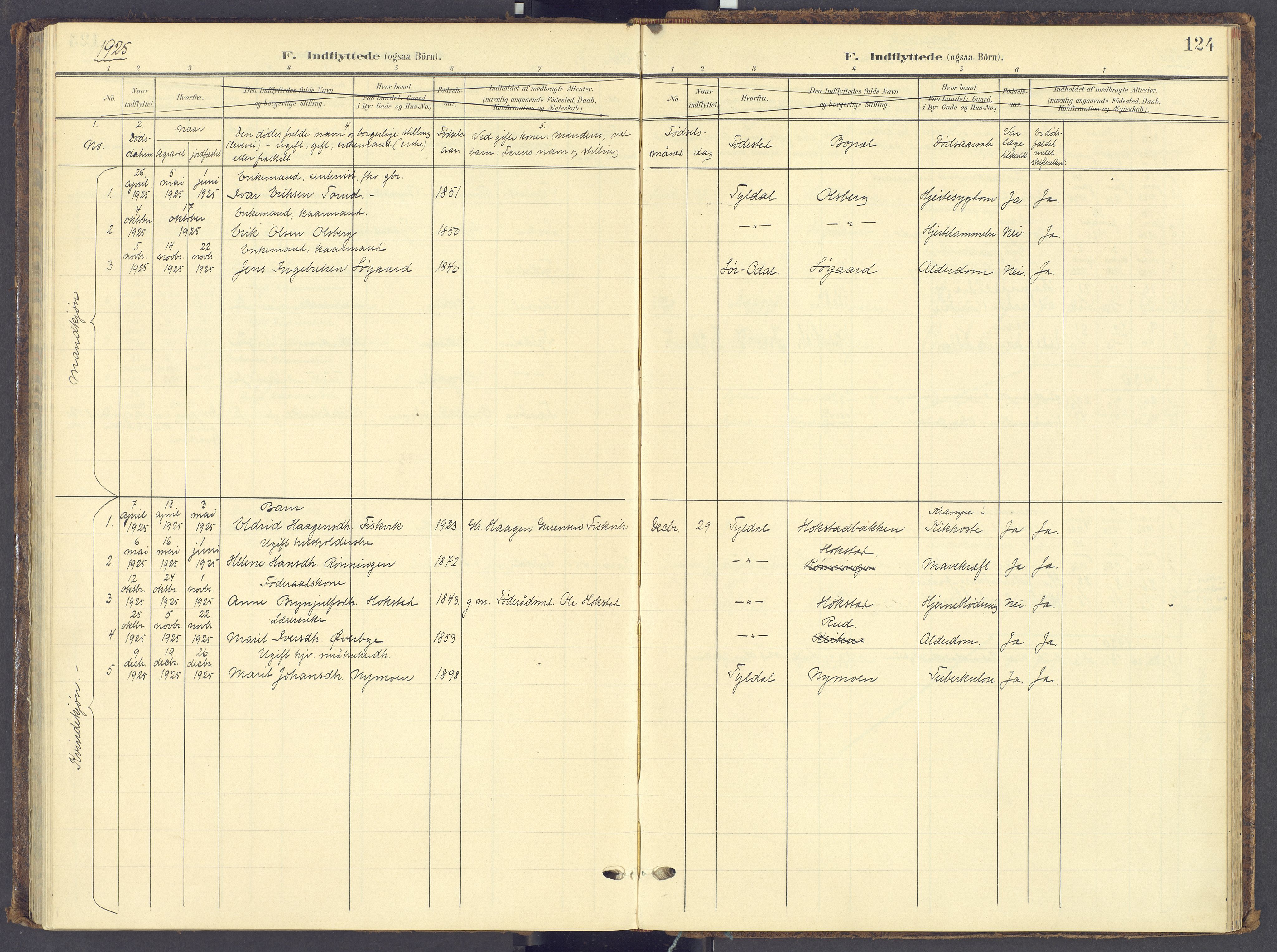 Tynset prestekontor, AV/SAH-PREST-058/H/Ha/Haa/L0028: Parish register (official) no. 28, 1902-1929, p. 124