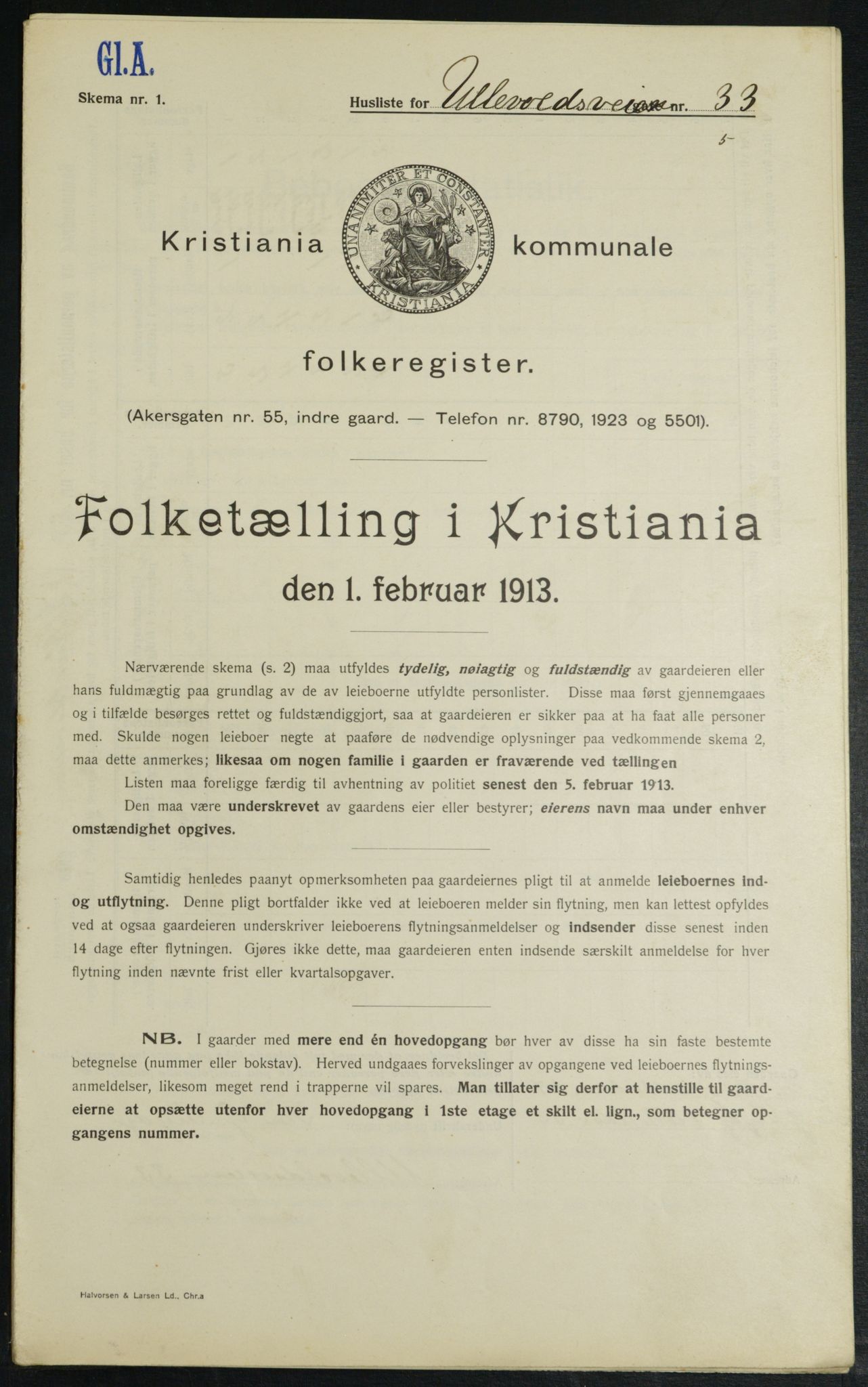 OBA, Municipal Census 1913 for Kristiania, 1913, p. 119028