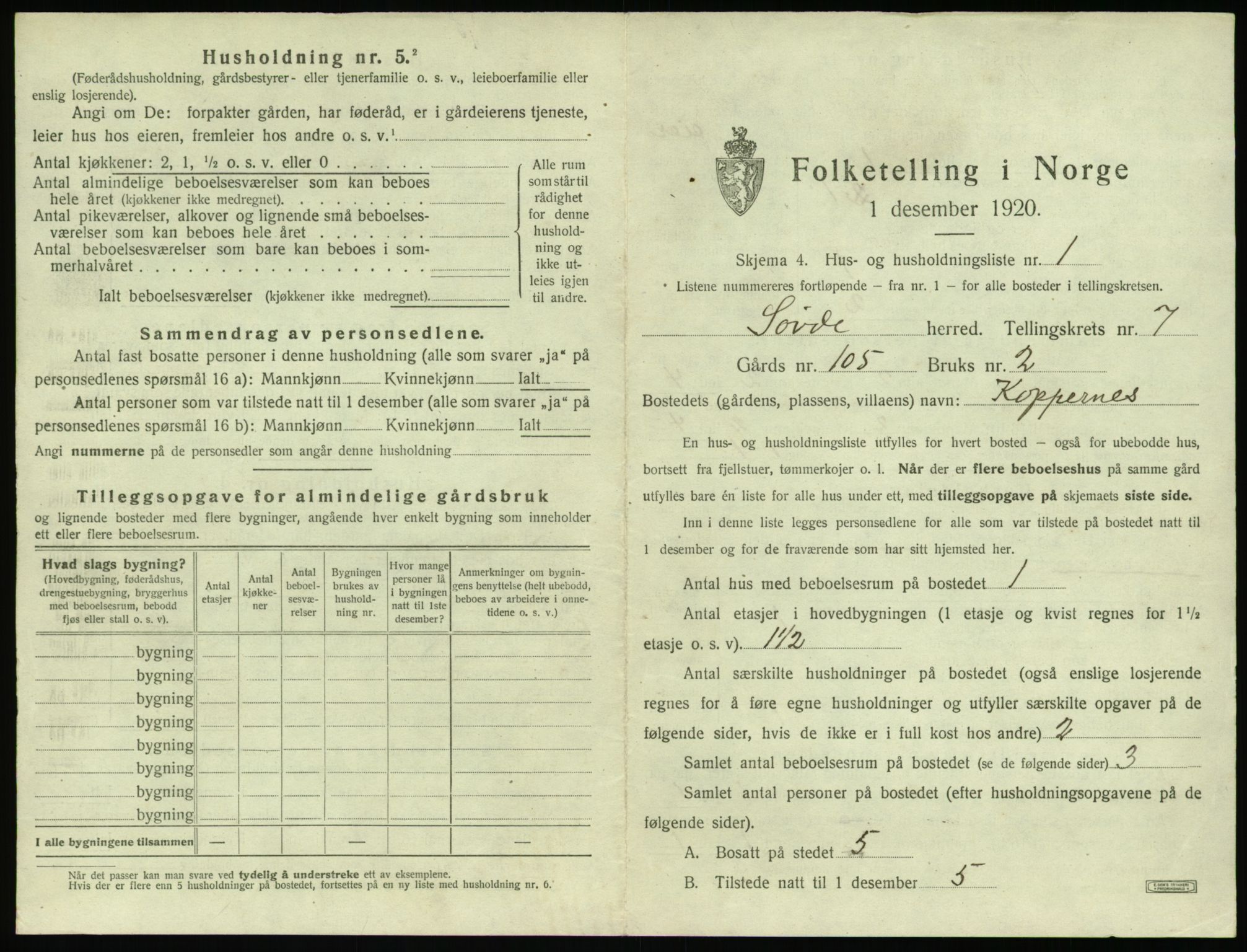 SAT, 1920 census for Syvde, 1920, p. 330