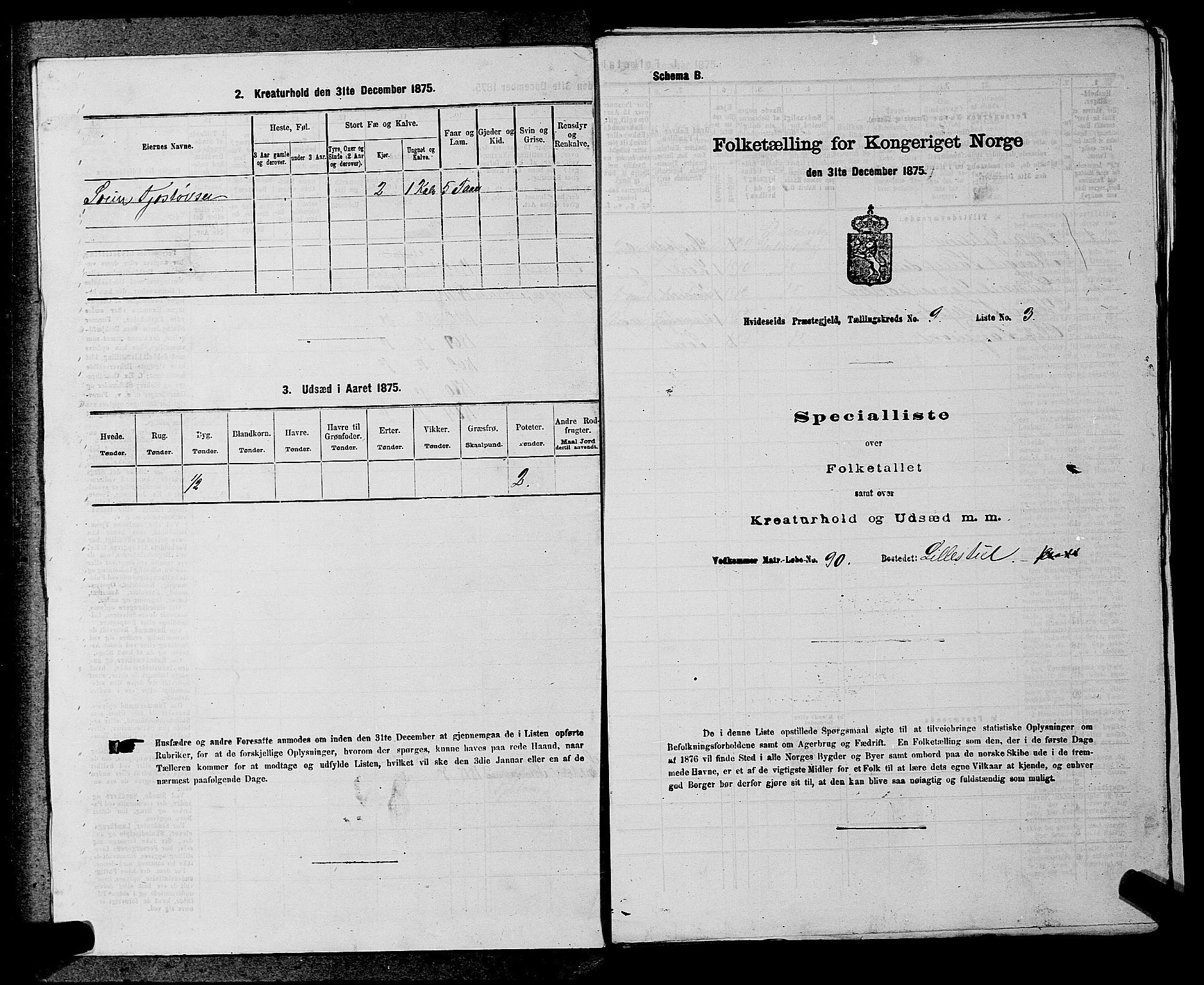 SAKO, 1875 census for 0829P Kviteseid, 1875, p. 762