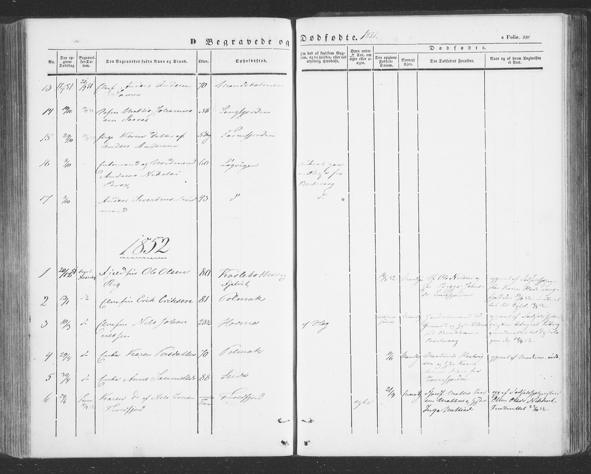 Tana sokneprestkontor, SATØ/S-1334/H/Ha/L0001kirke: Parish register (official) no. 1, 1846-1861, p. 241