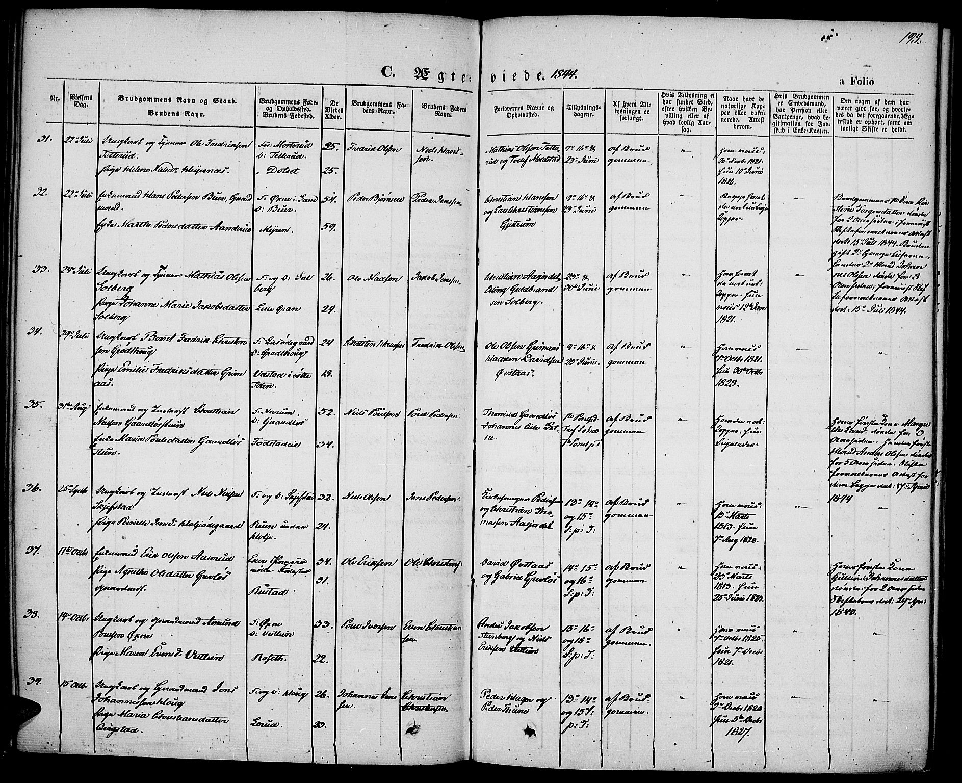 Vestre Toten prestekontor, SAH/PREST-108/H/Ha/Haa/L0004: Parish register (official) no. 4, 1844-1849, p. 198