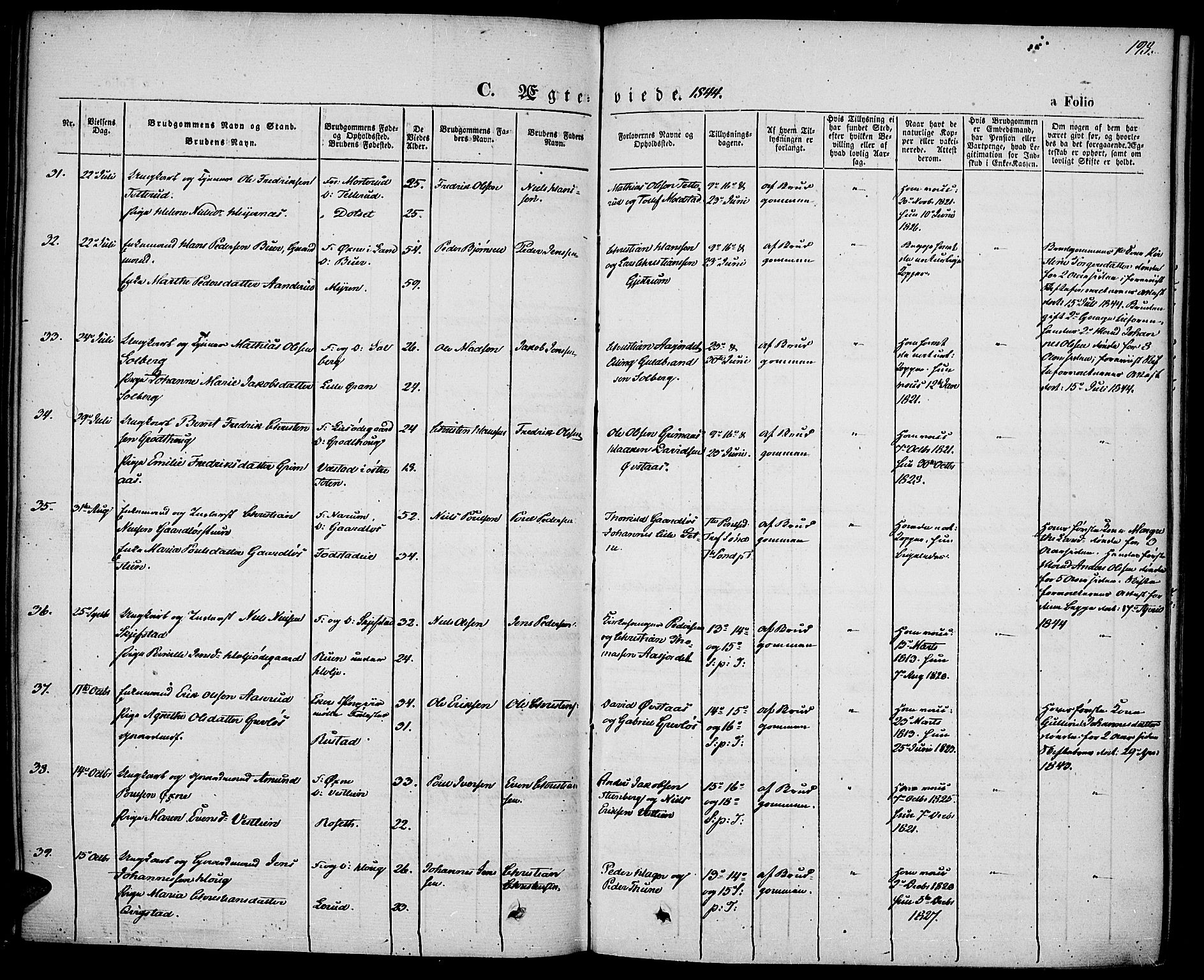 Vestre Toten prestekontor, AV/SAH-PREST-108/H/Ha/Haa/L0004: Parish register (official) no. 4, 1844-1849, p. 198