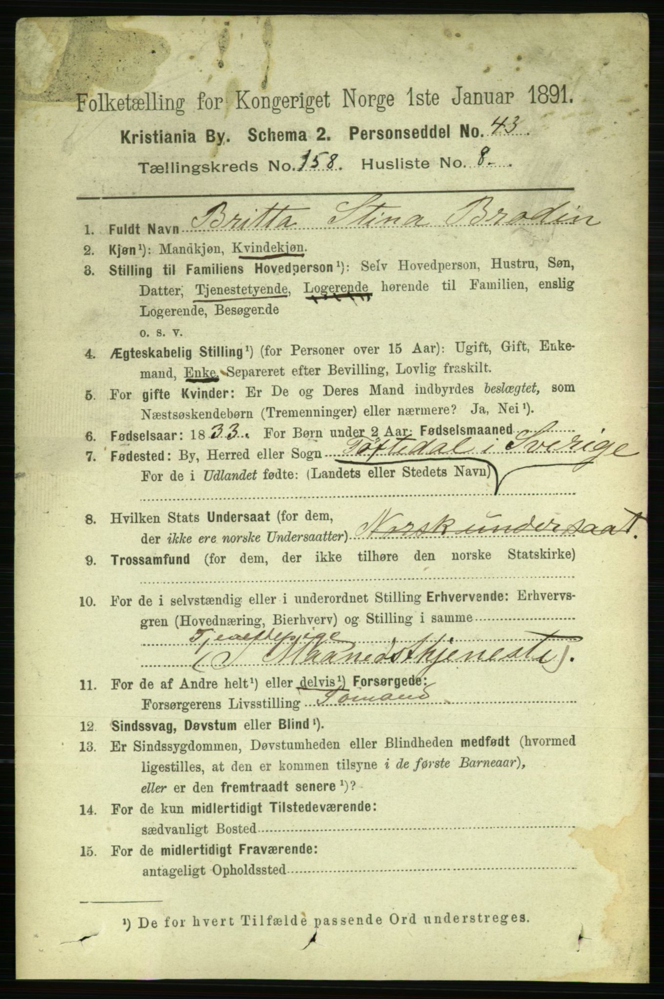 RA, 1891 census for 0301 Kristiania, 1891, p. 89956