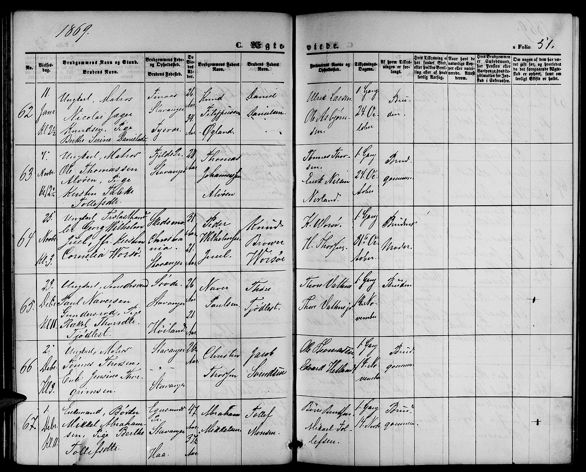 St. Petri sokneprestkontor, AV/SAST-A-101813/001/30/30BB/L0002: Parish register (copy) no. B 2, 1865-1885, p. 51