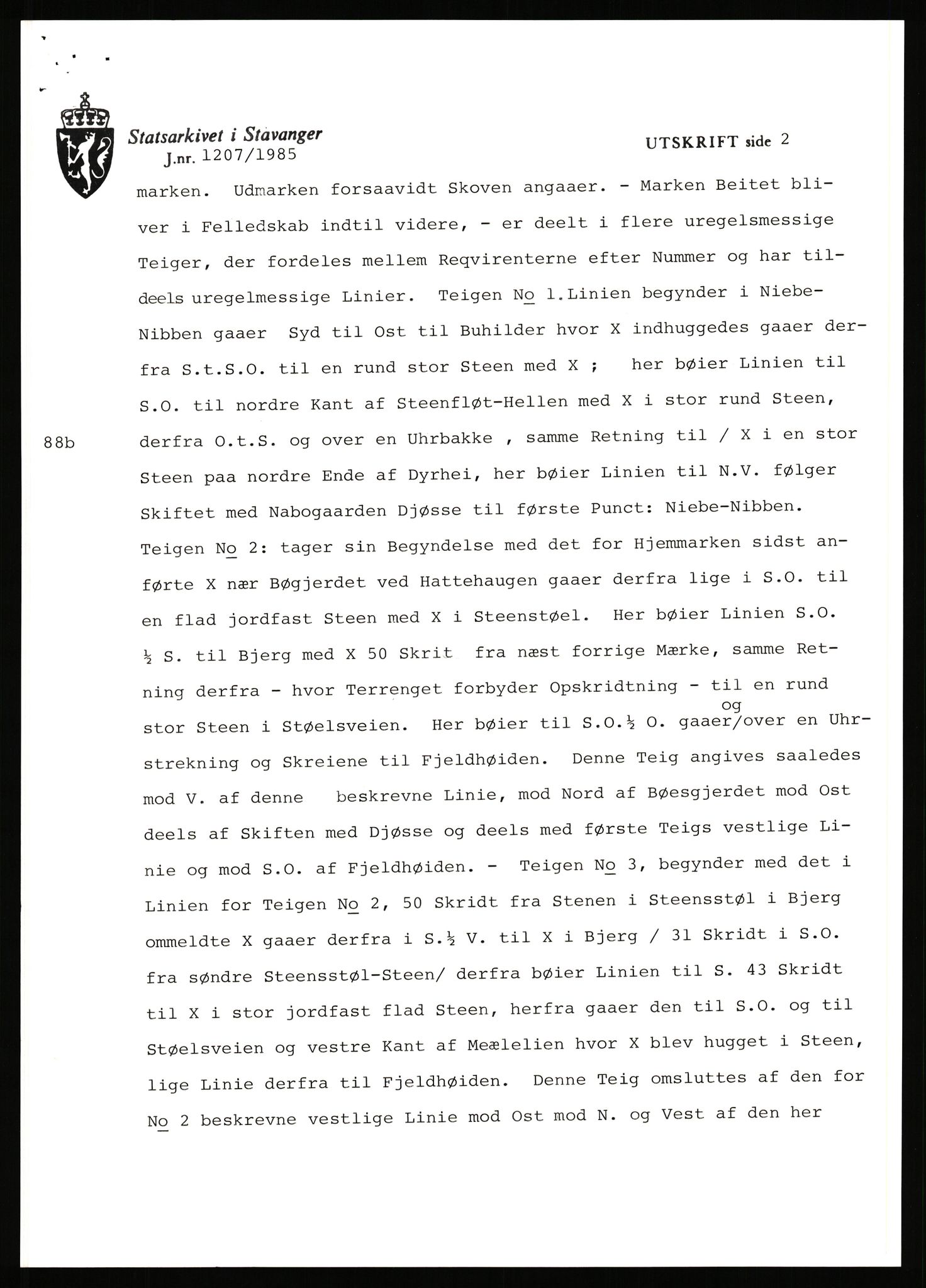 Statsarkivet i Stavanger, AV/SAST-A-101971/03/Y/Yj/L0098: Avskrifter sortert etter gårdsnavn: Øigrei - Østeinstad, 1750-1930, p. 653