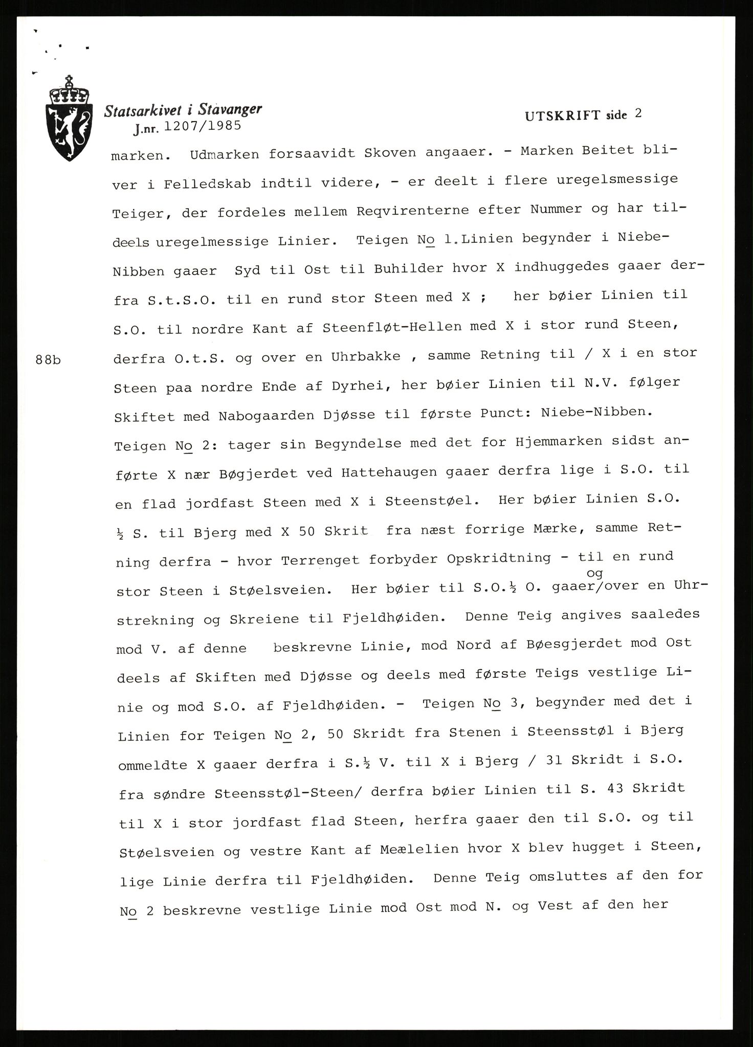 Statsarkivet i Stavanger, SAST/A-101971/03/Y/Yj/L0098: Avskrifter sortert etter gårdsnavn: Øigrei - Østeinstad, 1750-1930, p. 653