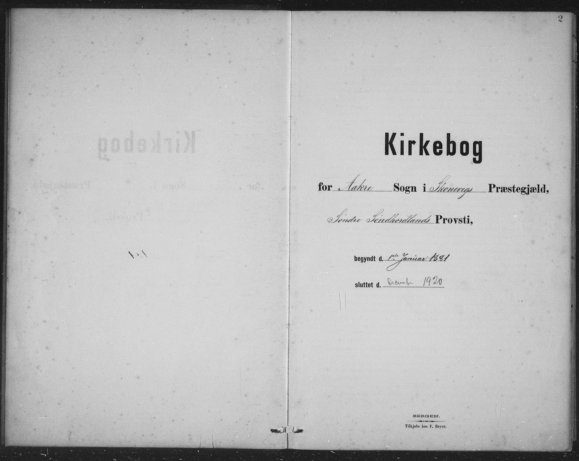 Skånevik sokneprestembete, AV/SAB-A-77801/H/Hab: Parish register (copy) no. B 2, 1881-1920