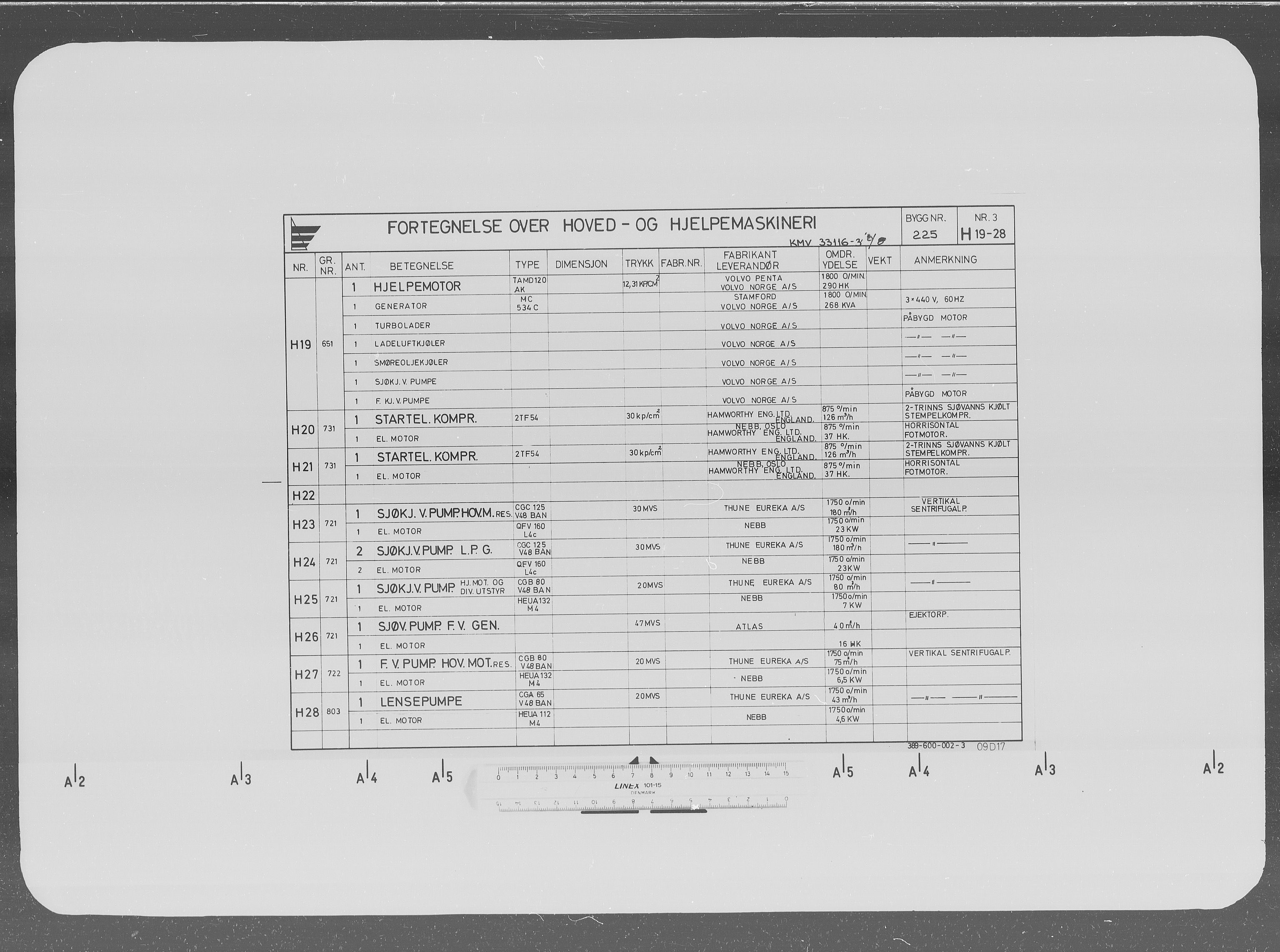 Kristiansand Mekaniske Verksted, AV/SAK-D/0612/G/Ga/L0008: 36 mm mikrofilmruller, reprofoto av skipstegninger, byggenr. 222-229, p. 6