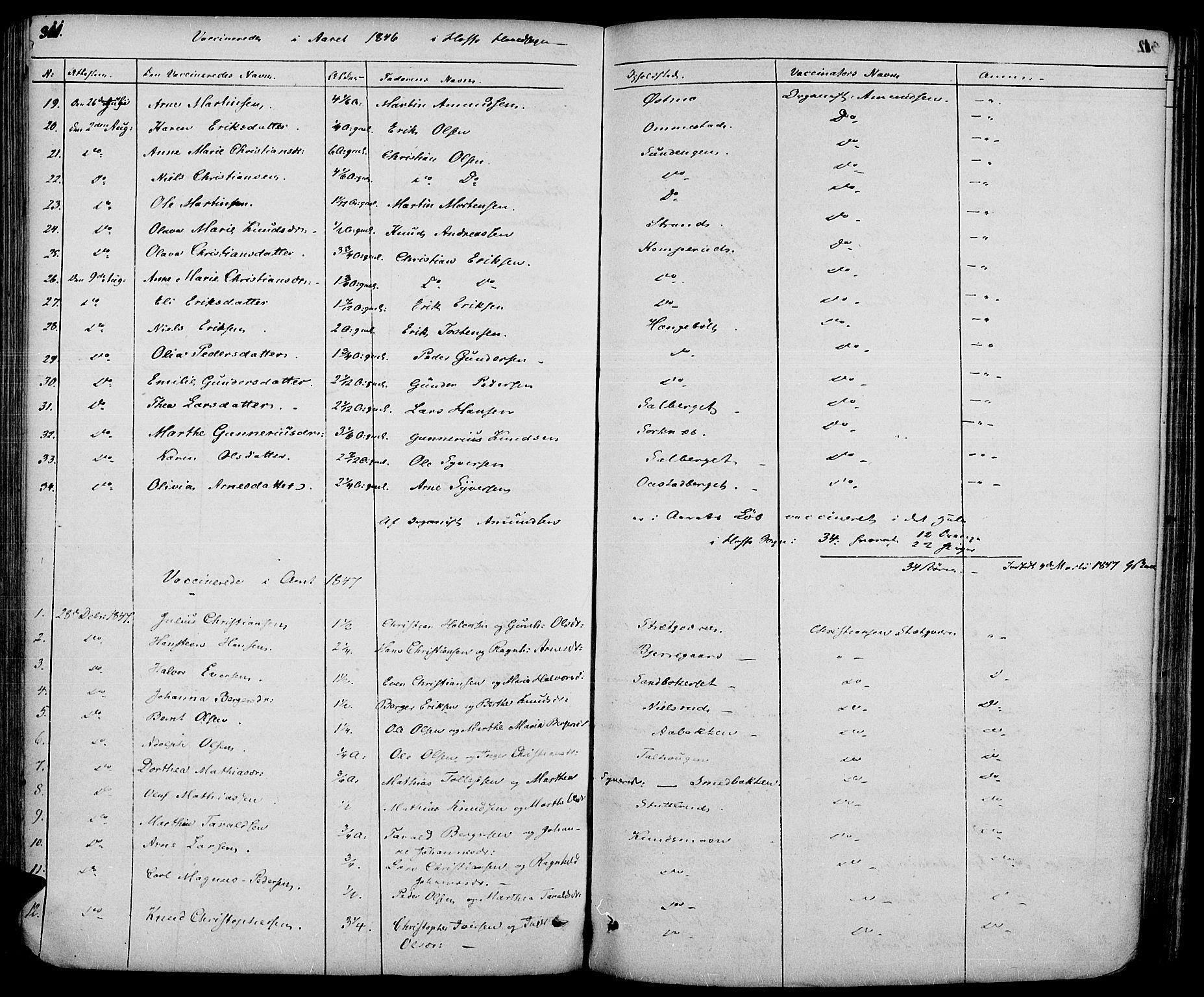 Hof prestekontor, SAH/PREST-038/H/Ha/Haa/L0007: Parish register (official) no. 7, 1841-1848, p. 311