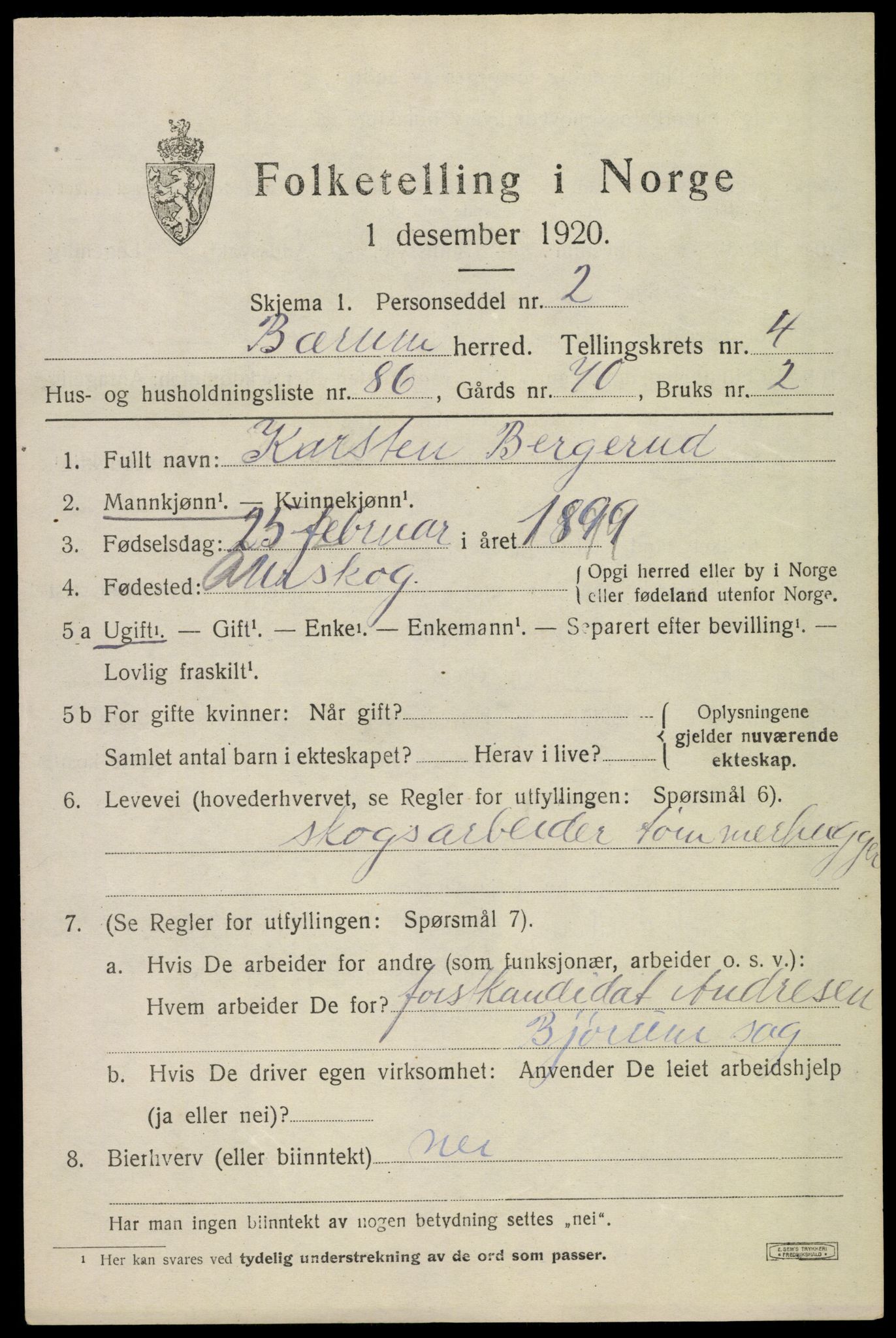 SAO, 1920 census for Bærum, 1920, p. 9730