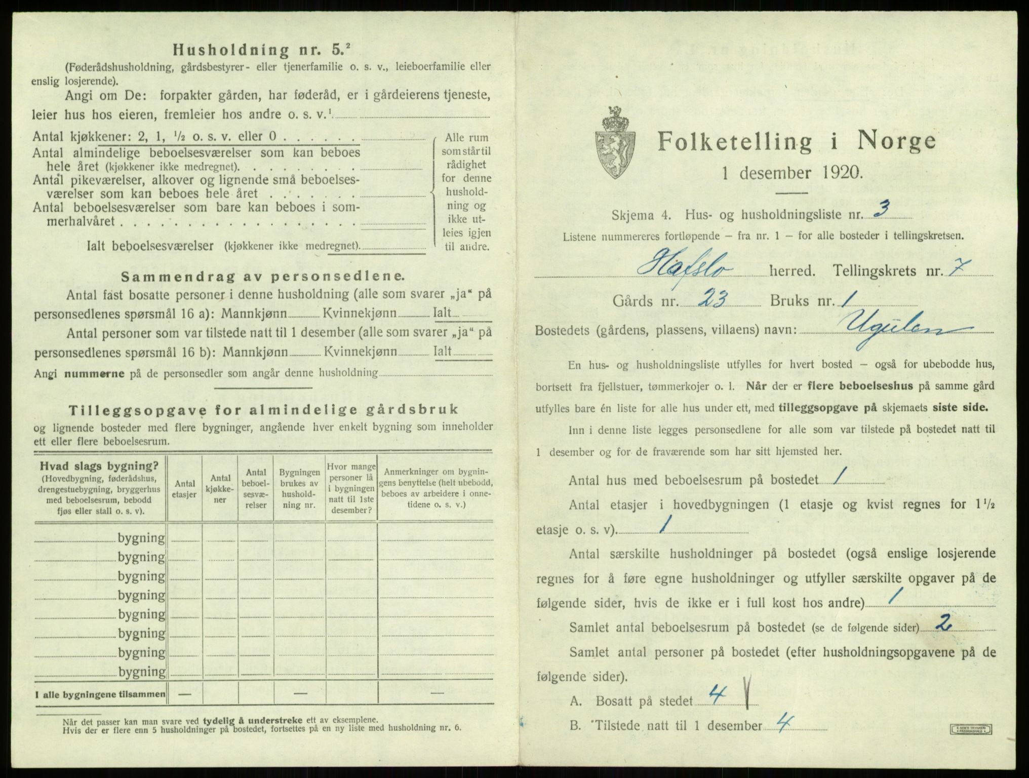 SAB, 1920 census for Hafslo, 1920, p. 778