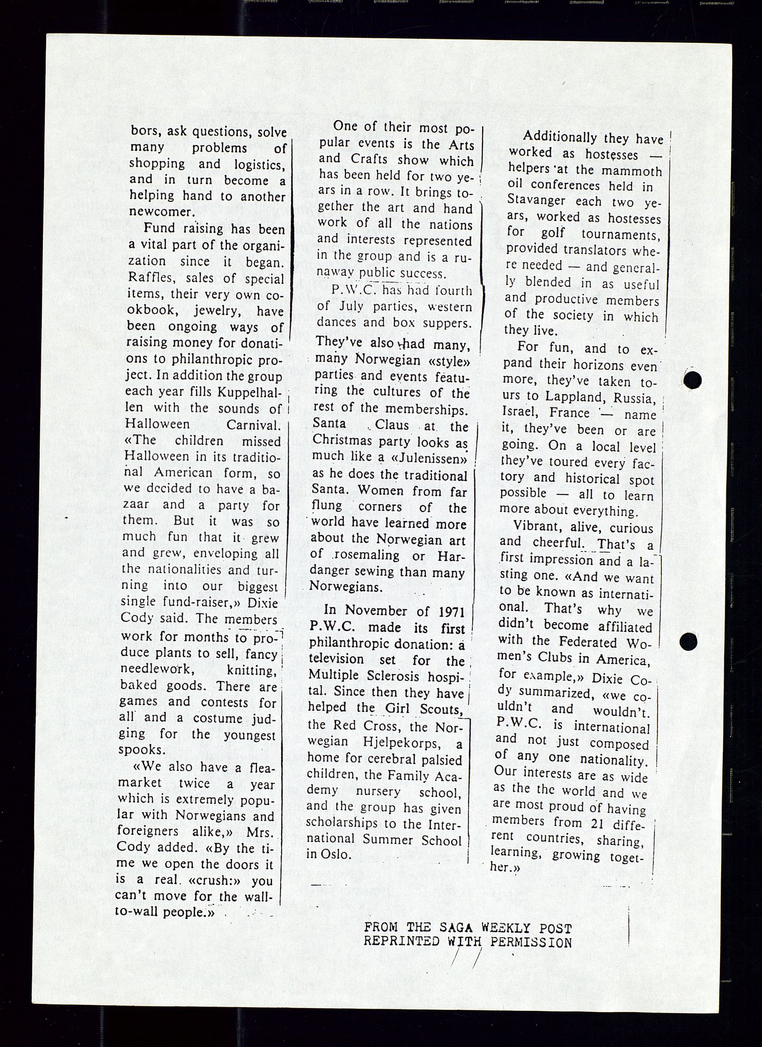 PA 1547 - Petroleum Wives Club, AV/SAST-A-101974/A/Aa/L0003: Board and General Meeting, 1994-1998