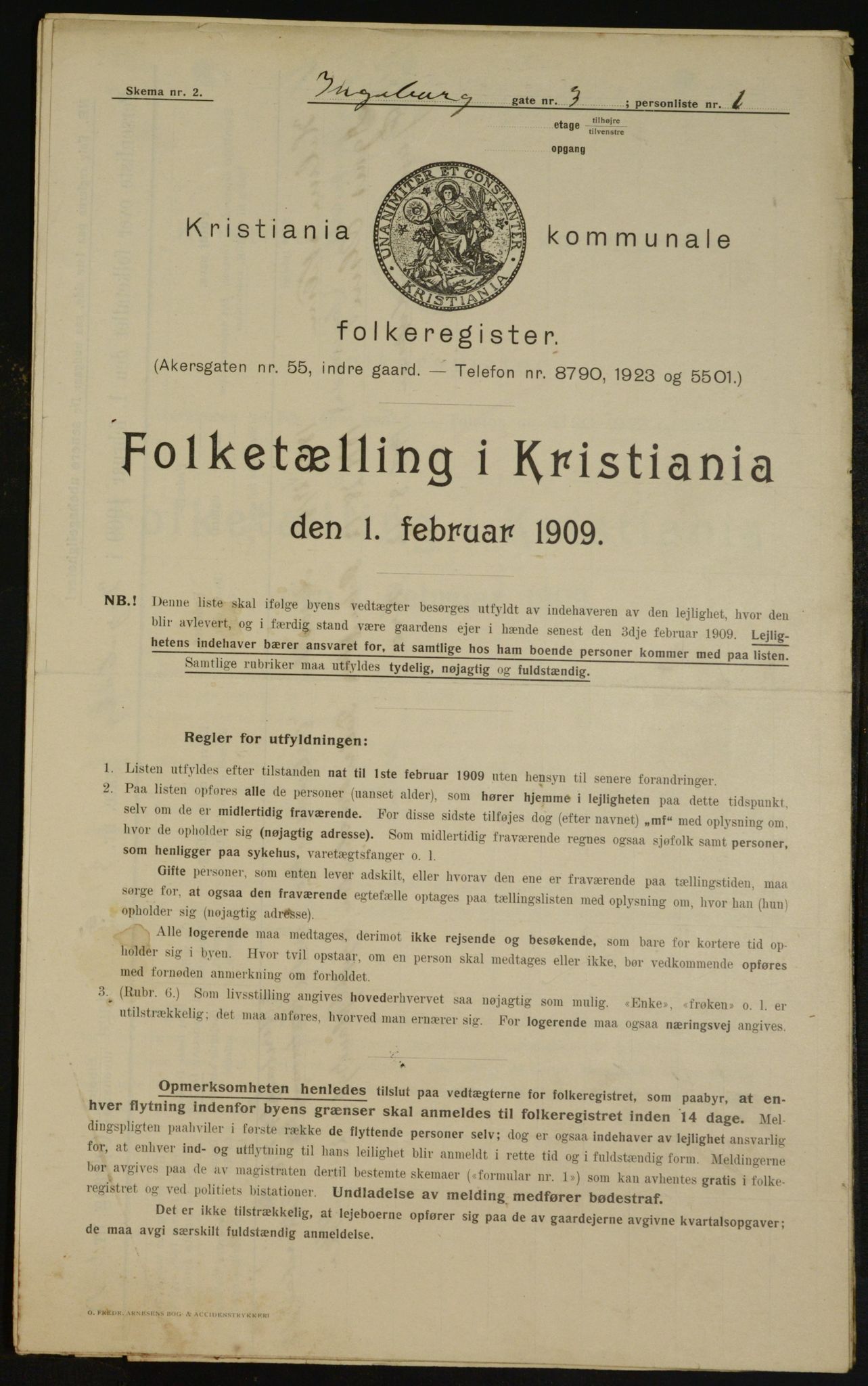 OBA, Municipal Census 1909 for Kristiania, 1909, p. 39968