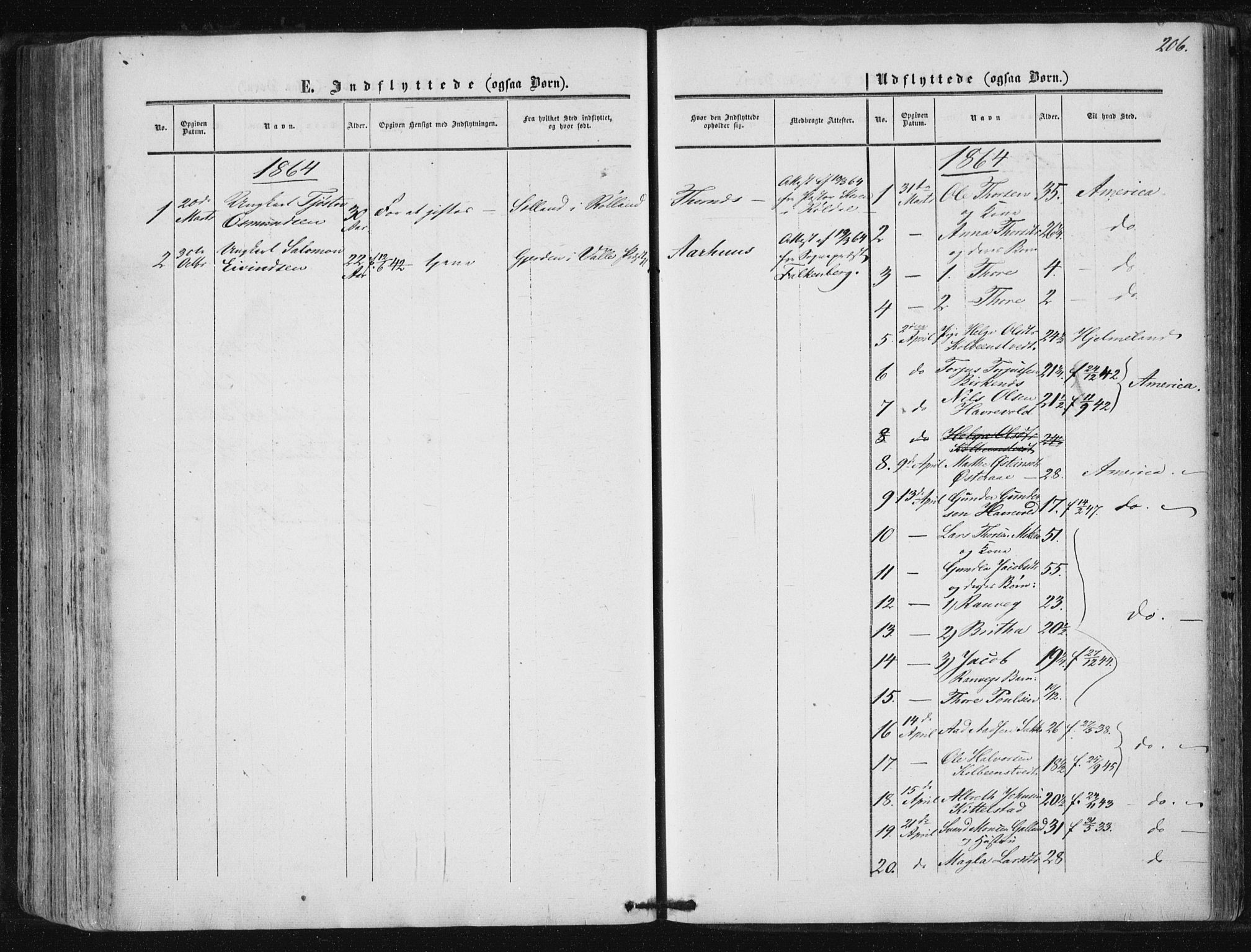 Suldal sokneprestkontor, AV/SAST-A-101845/01/IV/L0009: Parish register (official) no. A 9, 1854-1868, p. 206