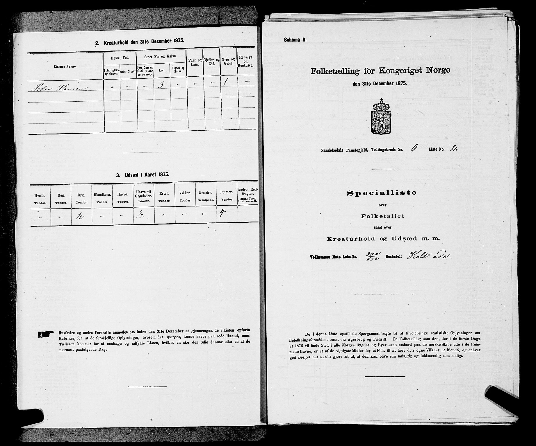 SAKO, 1875 census for 0816P Sannidal, 1875, p. 411