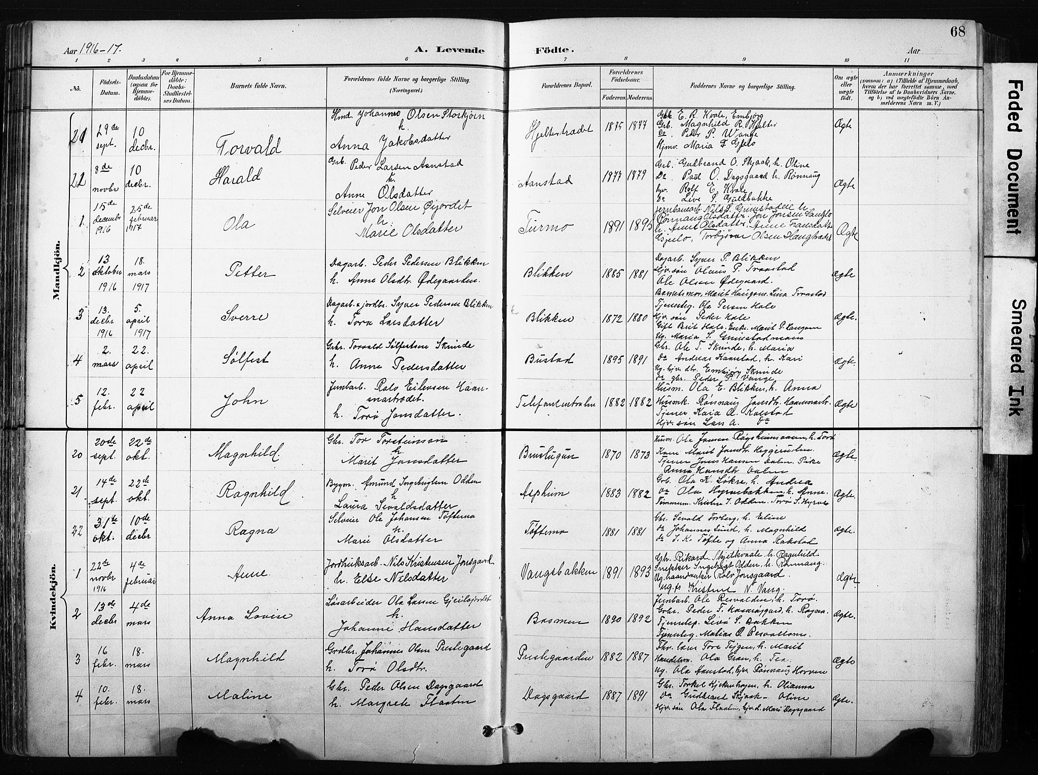 Skjåk prestekontor, SAH/PREST-072/H/Ha/Hab/L0003: Parish register (copy) no. 3, 1893-1932, p. 68