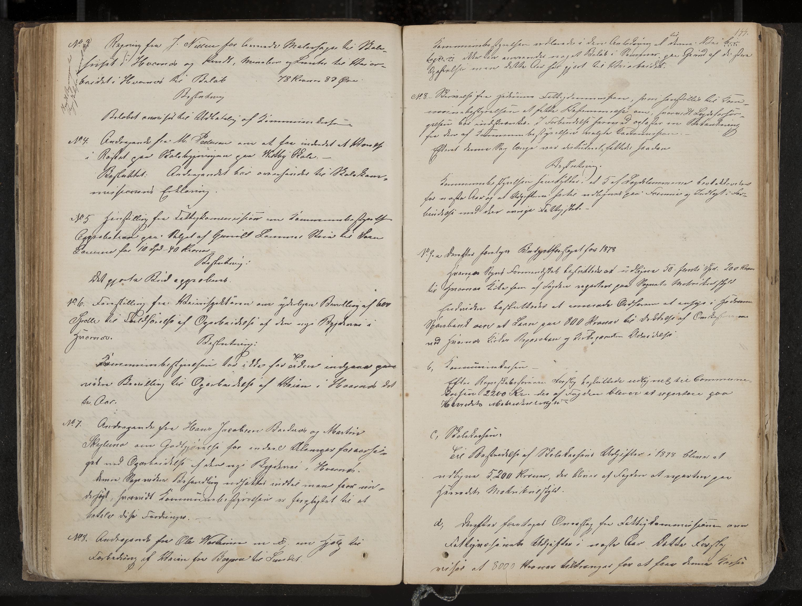 Hedrum formannskap og sentraladministrasjon, IKAK/0727021/A/Aa/L0003: Møtebok, 1867-1888, p. 144