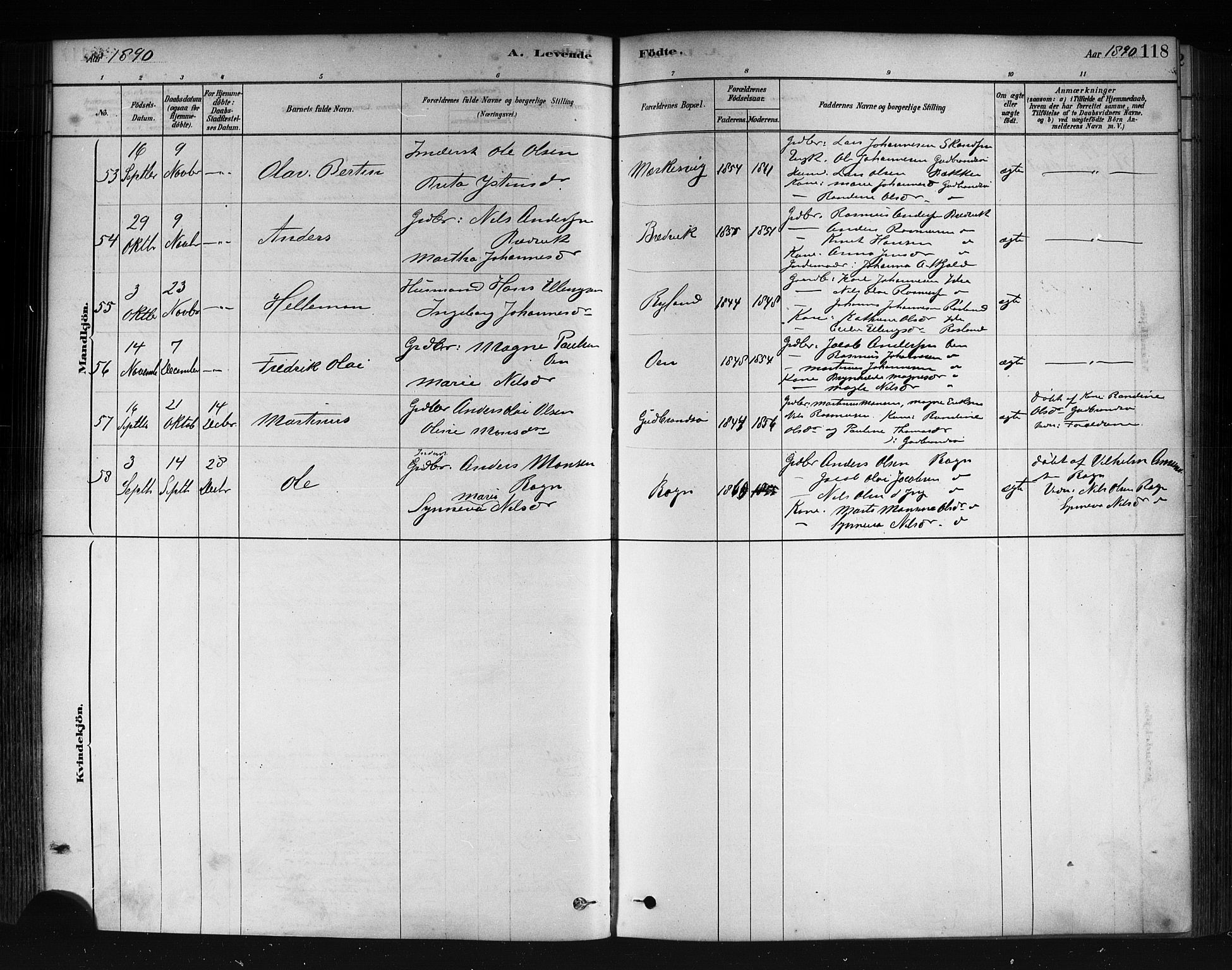 Herdla Sokneprestembete, SAB/A-75701/H/Haa: Parish register (official) no. A 3, 1878-1890, p. 118