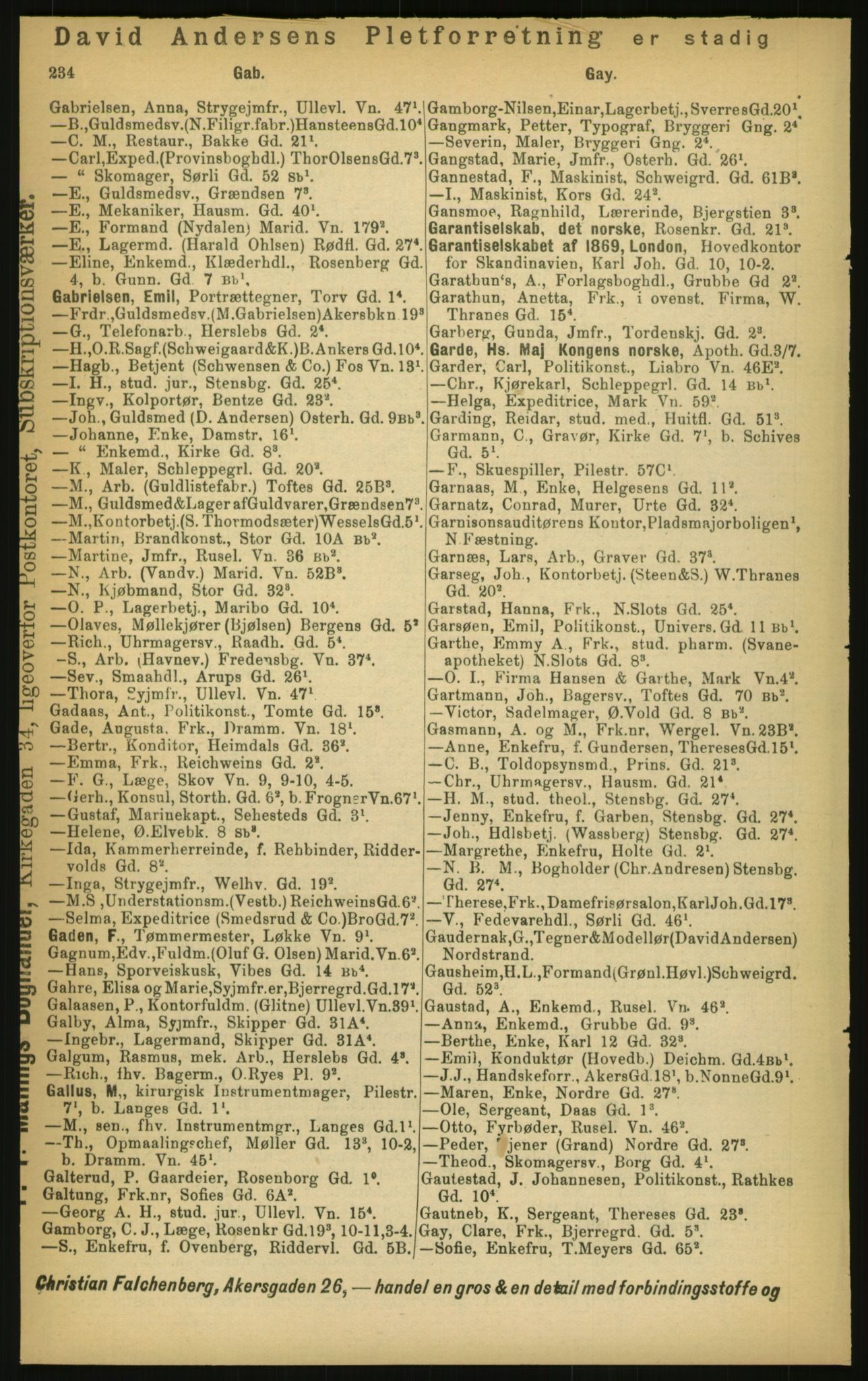 Kristiania/Oslo adressebok, PUBL/-, 1897, p. 234
