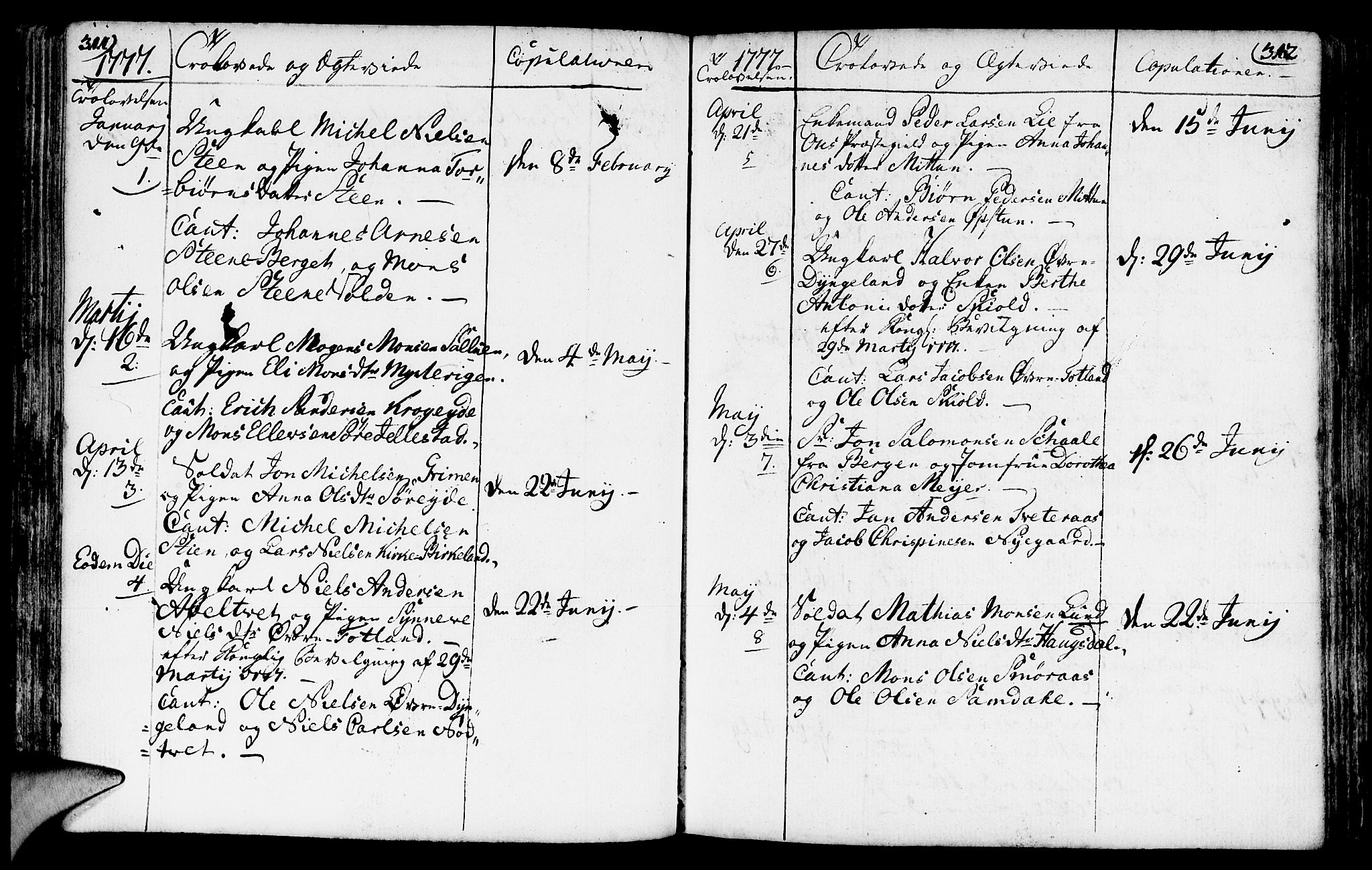 Fana Sokneprestembete, AV/SAB-A-75101/H/Haa/Haaa/L0005: Parish register (official) no. A 5, 1773-1799, p. 311-312