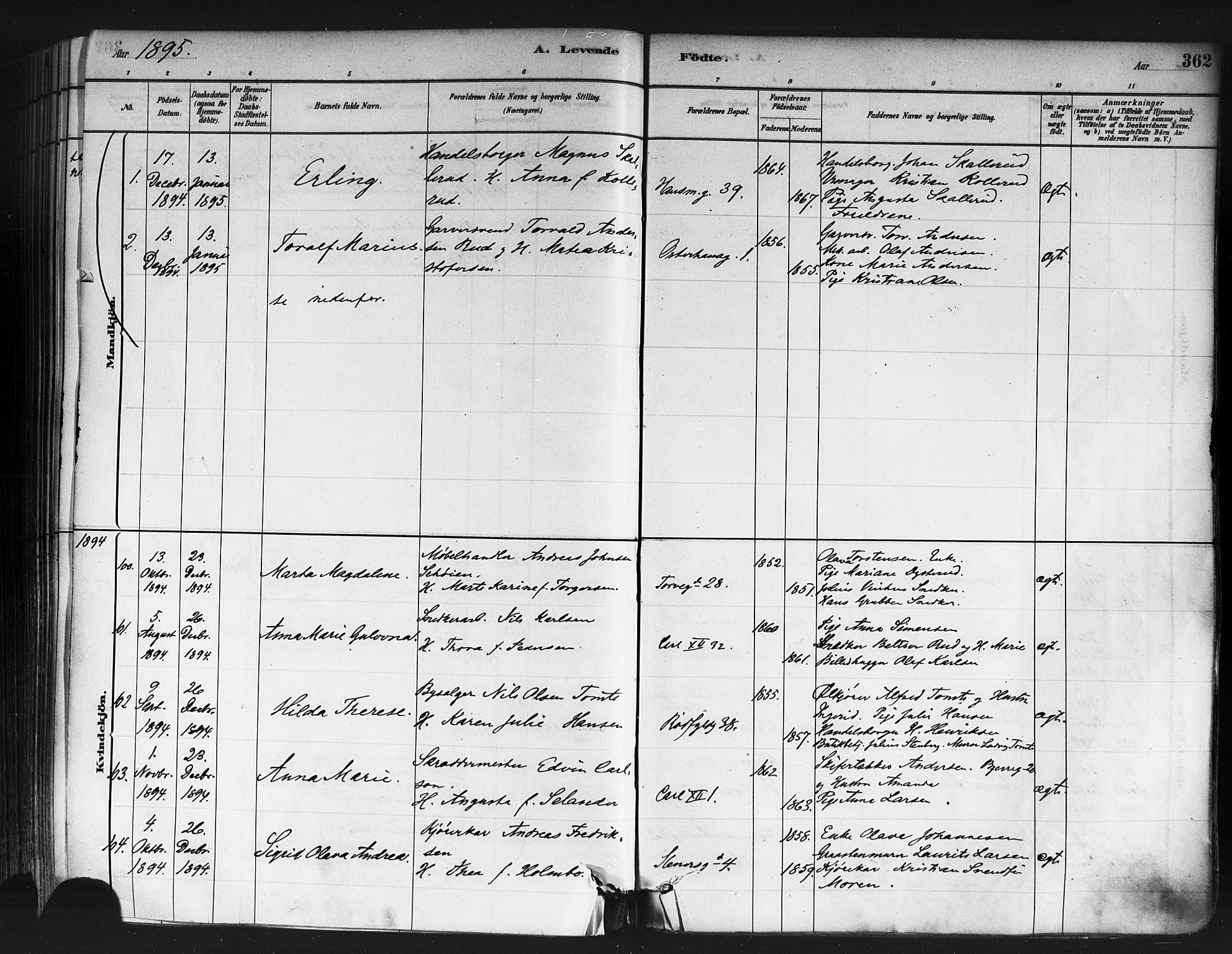 Jakob prestekontor Kirkebøker, AV/SAO-A-10850/F/Fa/L0003: Parish register (official) no. 3, 1880-1895, p. 362