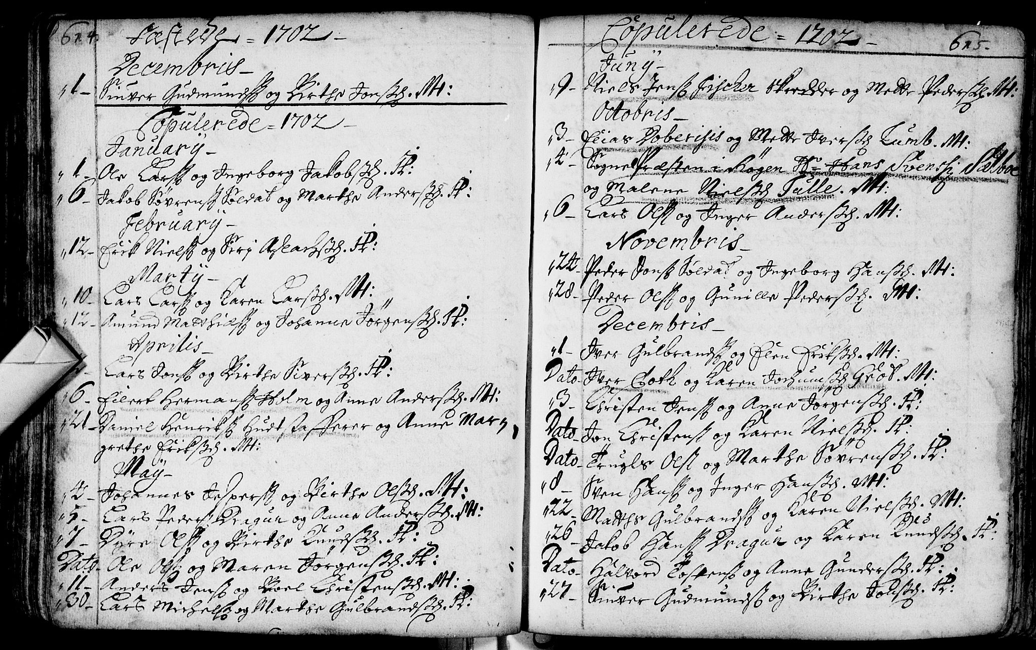 Bragernes kirkebøker, SAKO/A-6/F/Fa/L0002: Parish register (official) no. I 2, 1680-1705, p. 614-615