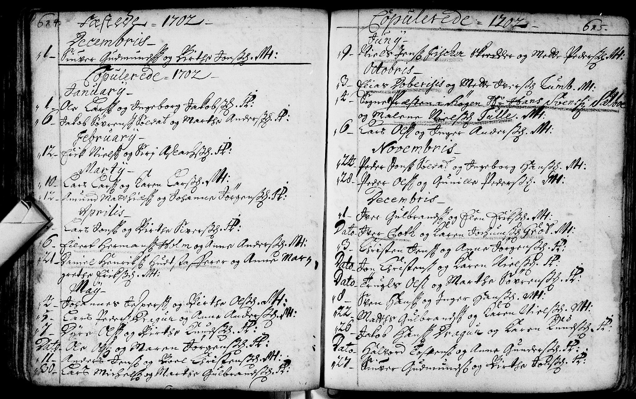 Bragernes kirkebøker, AV/SAKO-A-6/F/Fa/L0002: Parish register (official) no. I 2, 1680-1705, p. 614-615