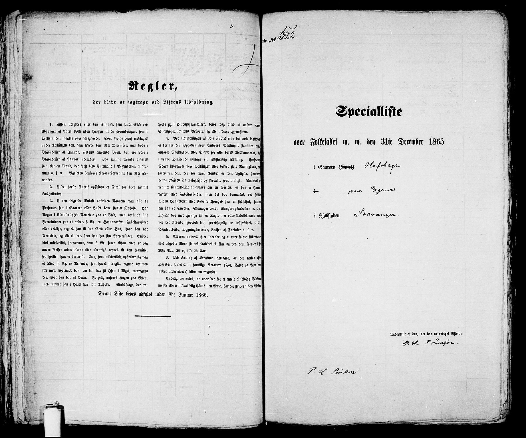 RA, 1865 census for Stavanger, 1865, p. 1193
