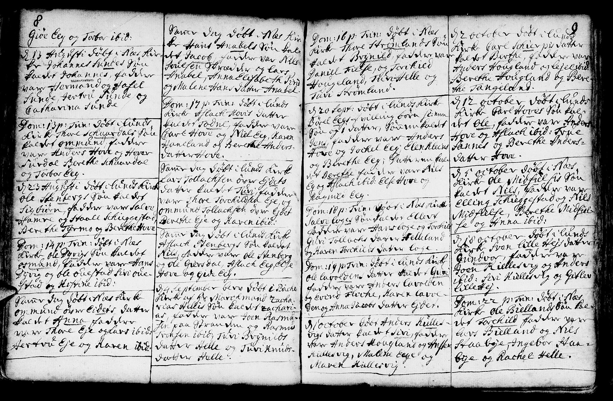 Lund sokneprestkontor, AV/SAST-A-101809/S06/L0002: Parish register (official) no. A 2, 1738-1760, p. 8-9