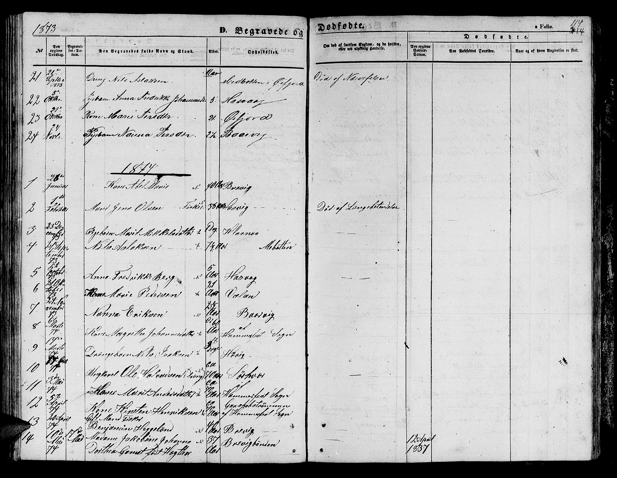 Loppa sokneprestkontor, SATØ/S-1339/H/Hb/L0003klokker: Parish register (copy) no. 3, 1853-1880, p. 214