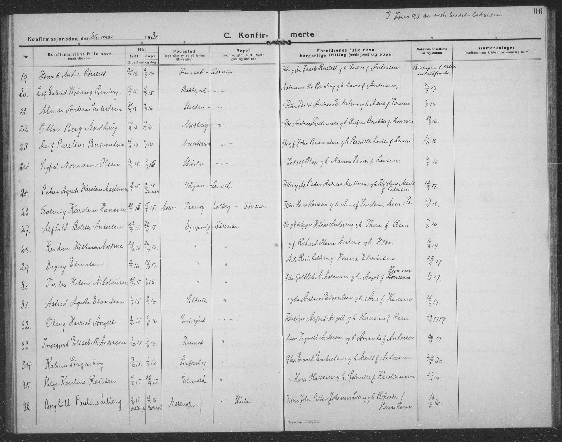 Tranøy sokneprestkontor, SATØ/S-1313/I/Ia/Iab/L0024klokker: Parish register (copy) no. 24, 1929-1943, p. 96