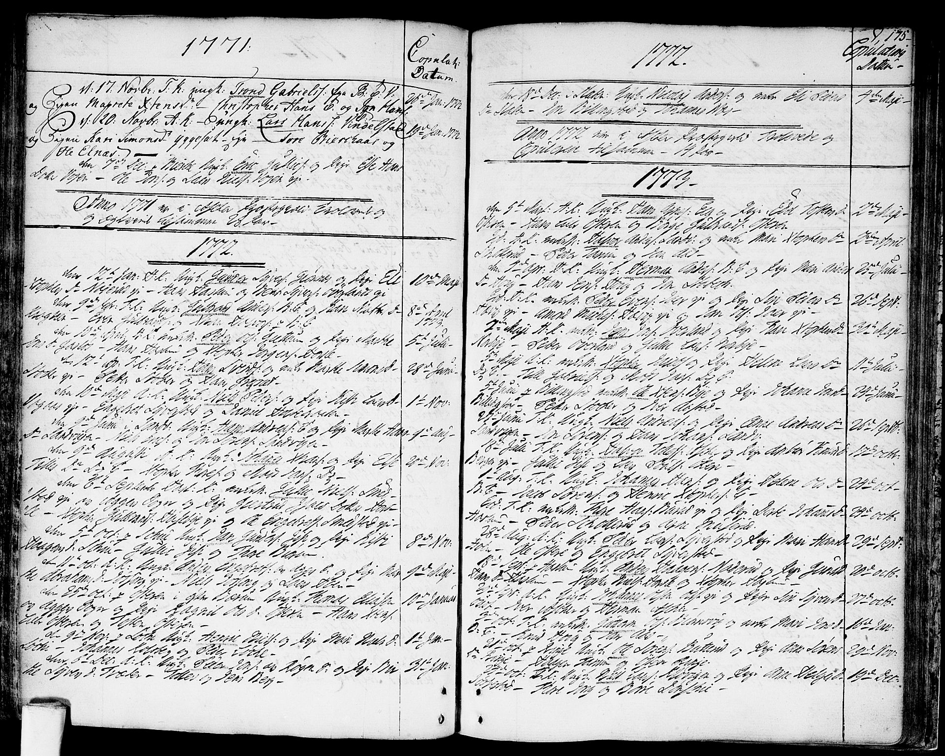 Asker prestekontor Kirkebøker, SAO/A-10256a/F/Fa/L0003: Parish register (official) no. I 3, 1767-1807, p. 175