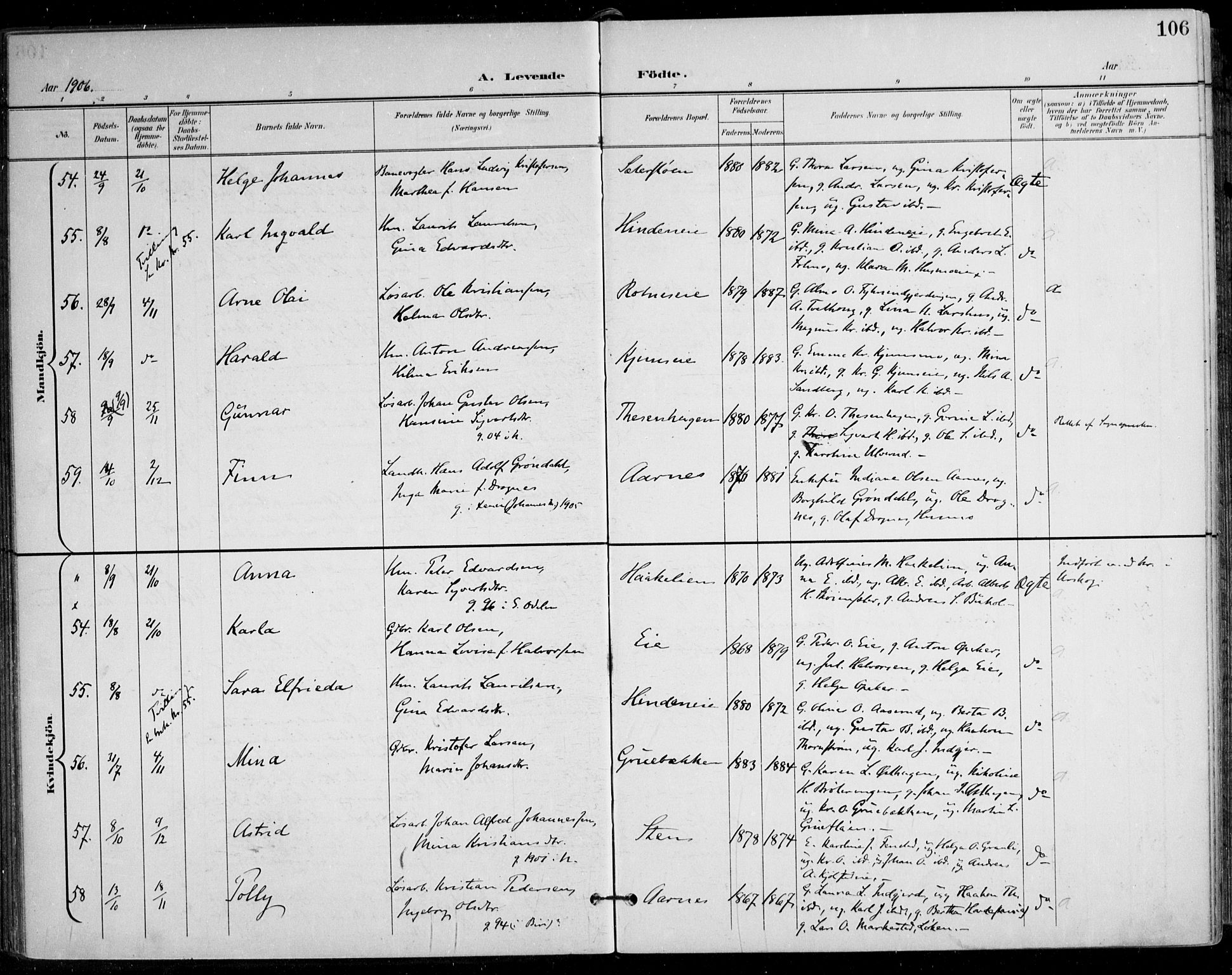 Nes prestekontor Kirkebøker, AV/SAO-A-10410/F/Fa/L0011: Parish register (official) no. I 11, 1899-1918, p. 106